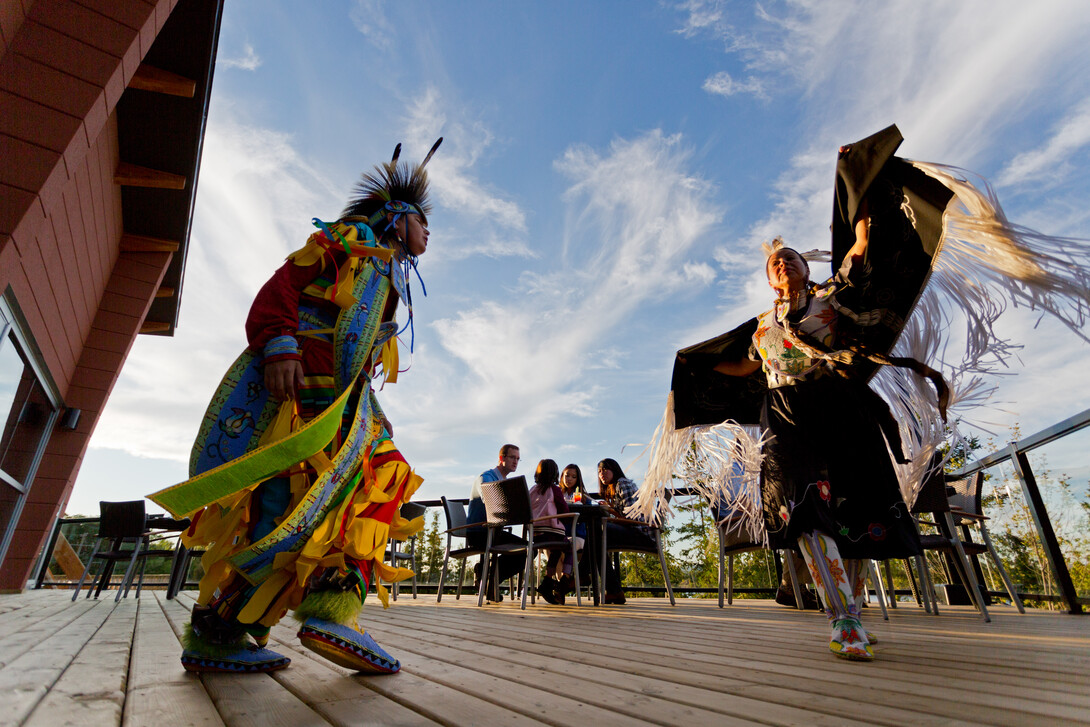Indigenous Pow wow dancers Manitoulin