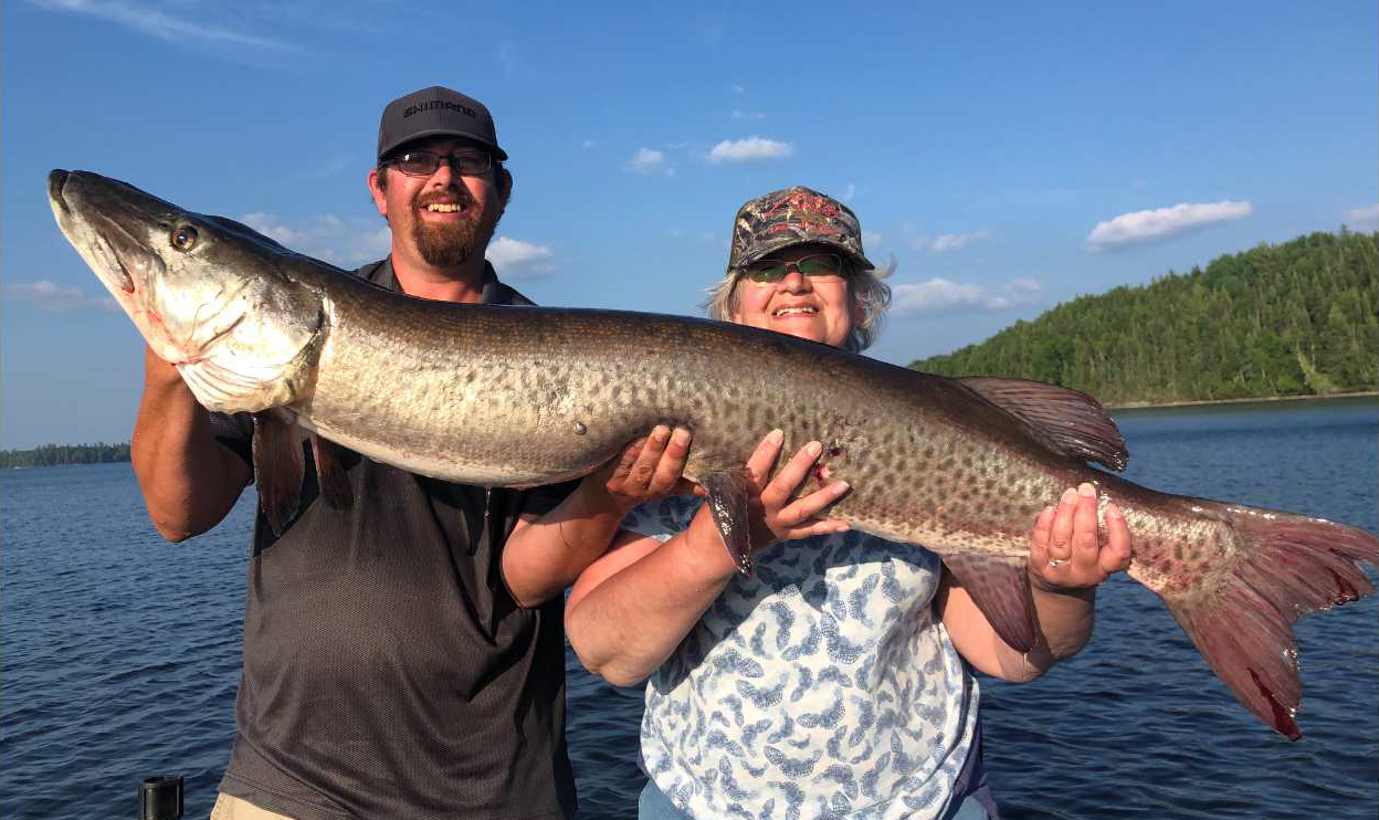 Cheryl Perkis with a dandy Eagle Lake musky! 