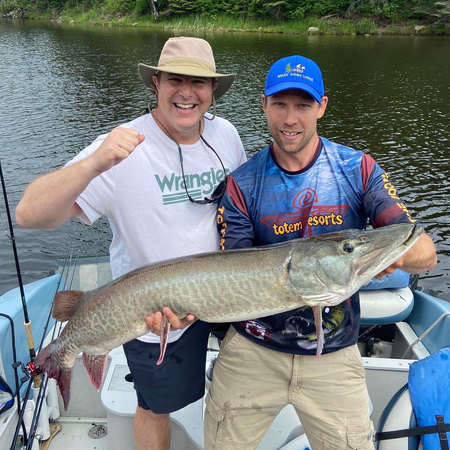 Muskie fishing at Wiley Point Lodge on LOTW