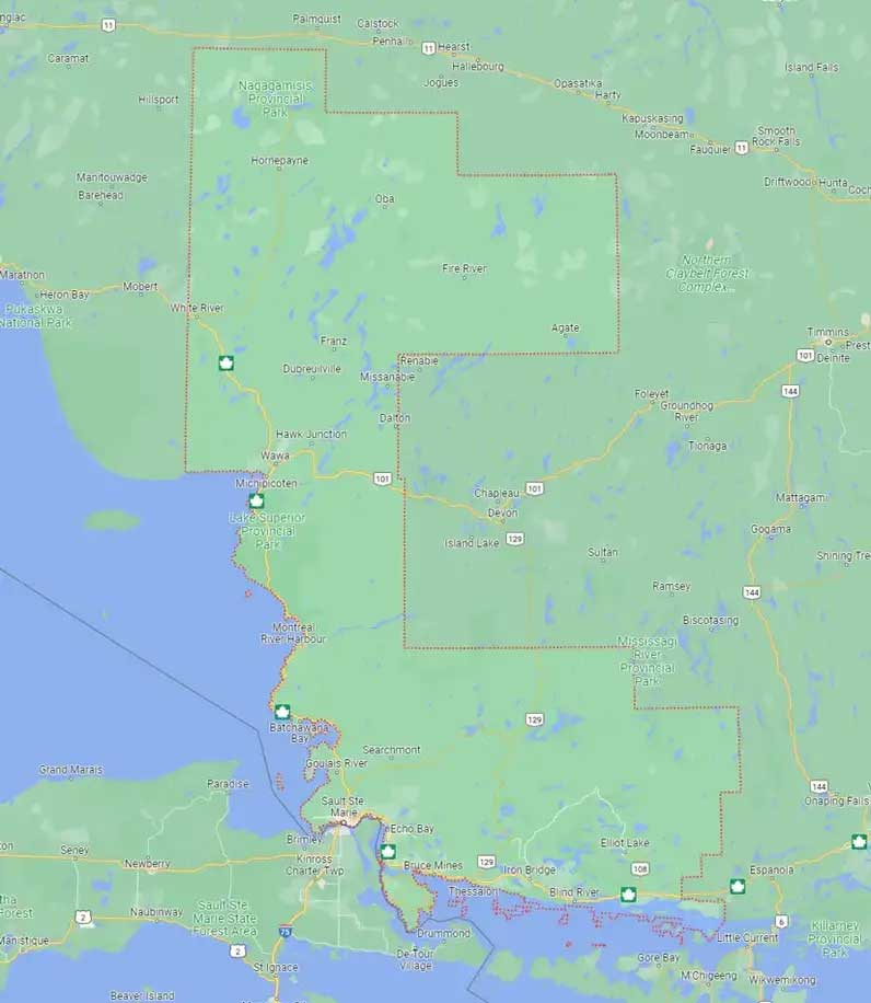 map of algoma