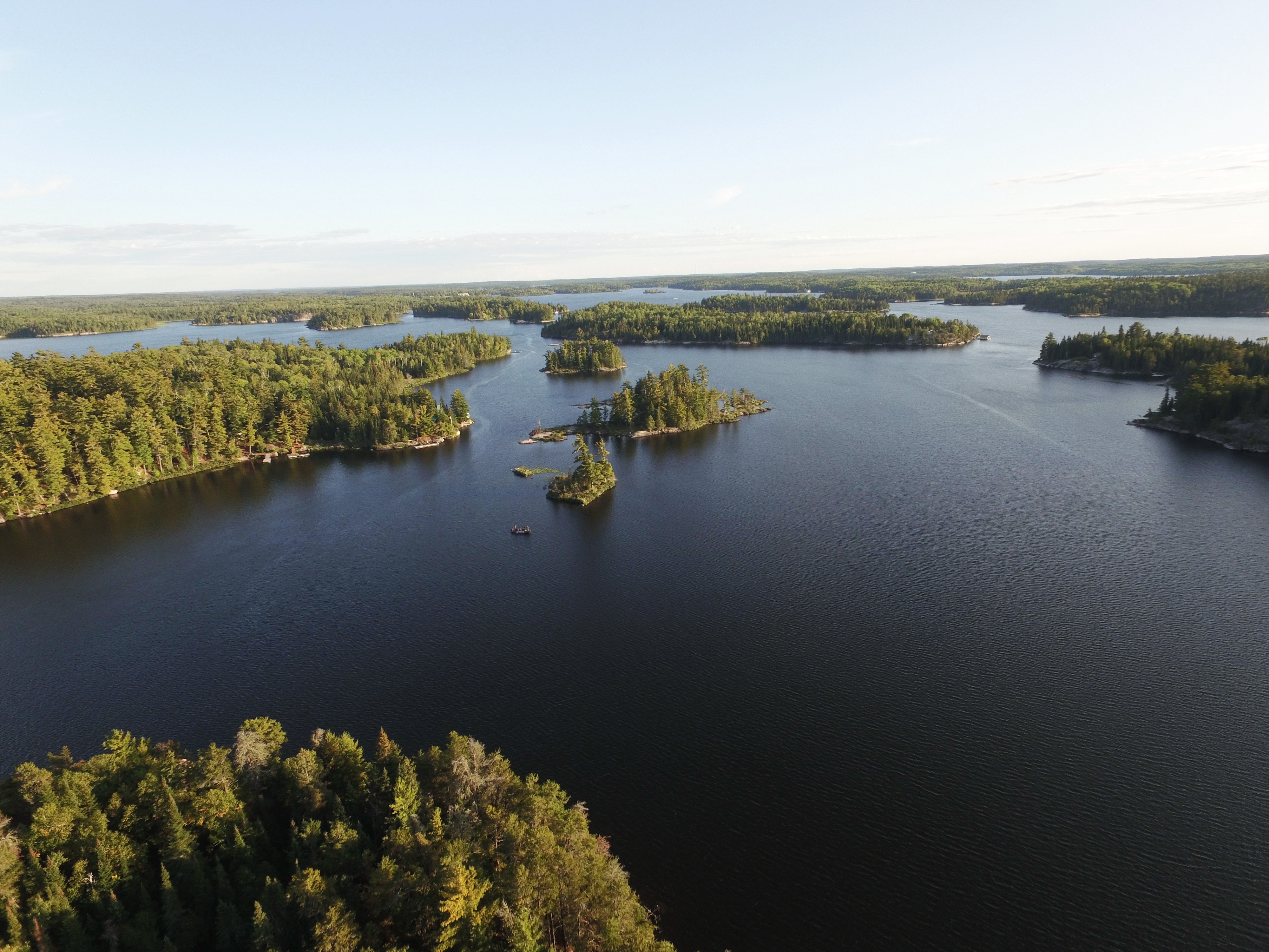 Aerial view of a Canadian Shield lake in Northwestern Ontario - Sunset Country