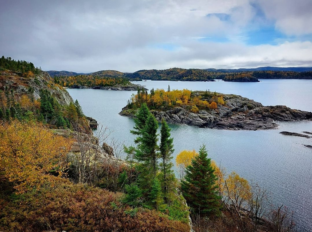 The rugged Pukaskwa coastline is even more so in the fall as storms whip up on Lake Superior