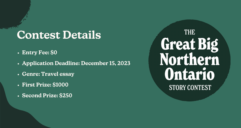 Contest Details: Entry Fee $0, Application Deadline: December 15, 2023, Genre: Travel Essay, First Prize: $1000, Second Prize: $250