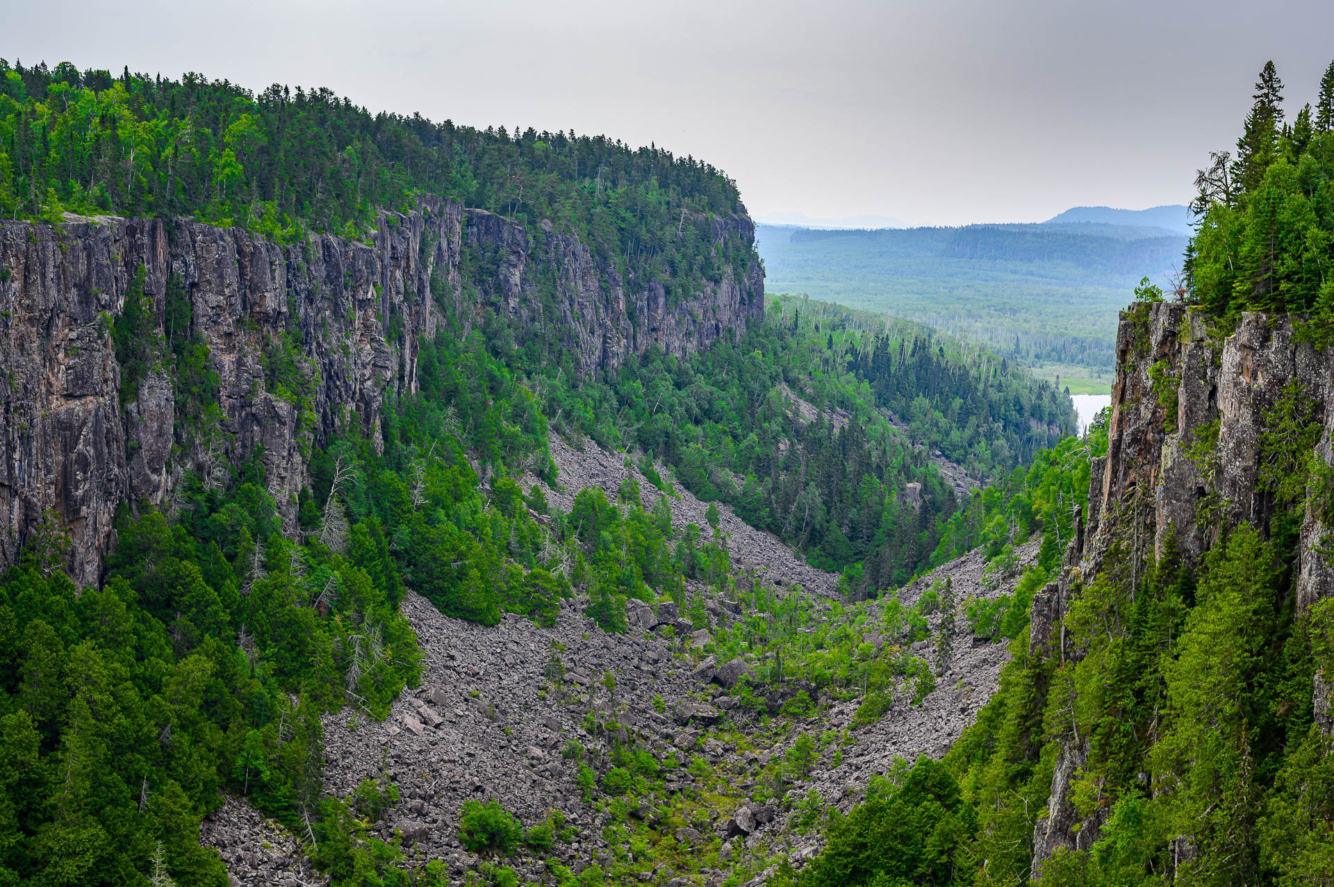view of the gorge at Ouiment Provincial Park