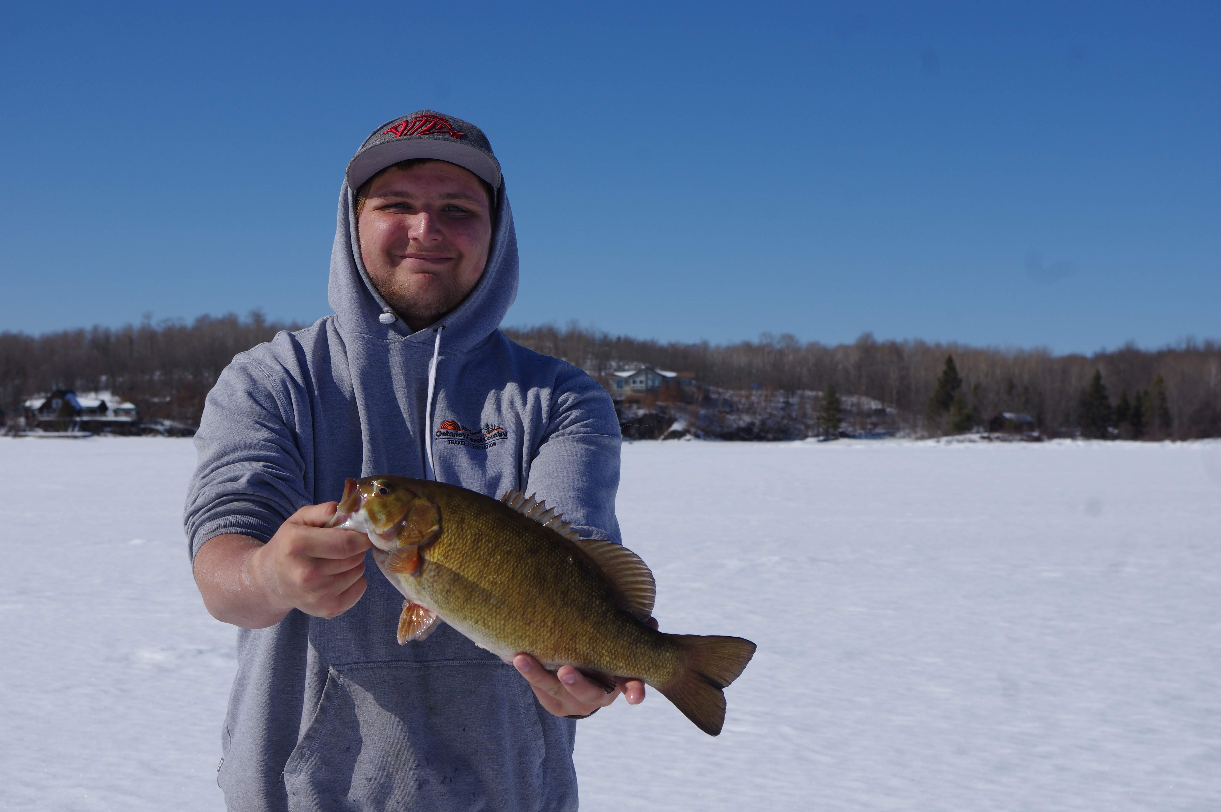 Nice bass caught through the ice