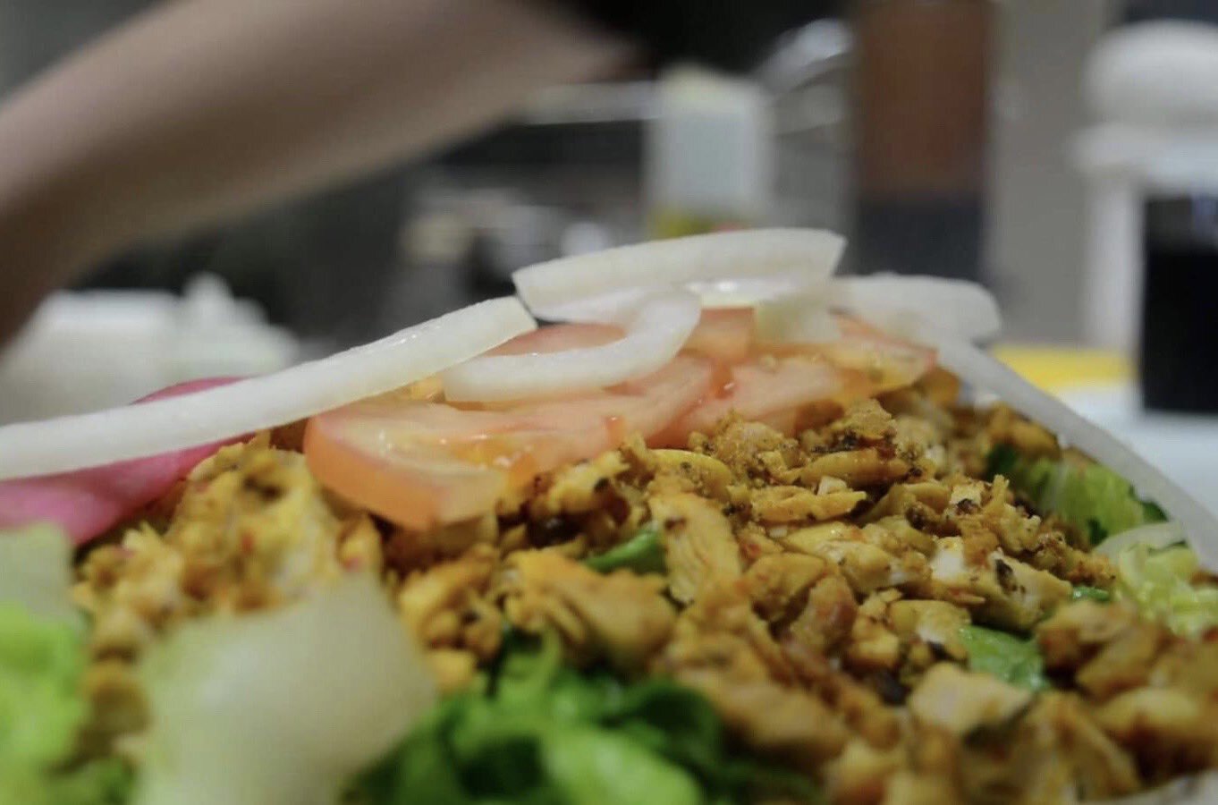 untraditional shawarma over rice