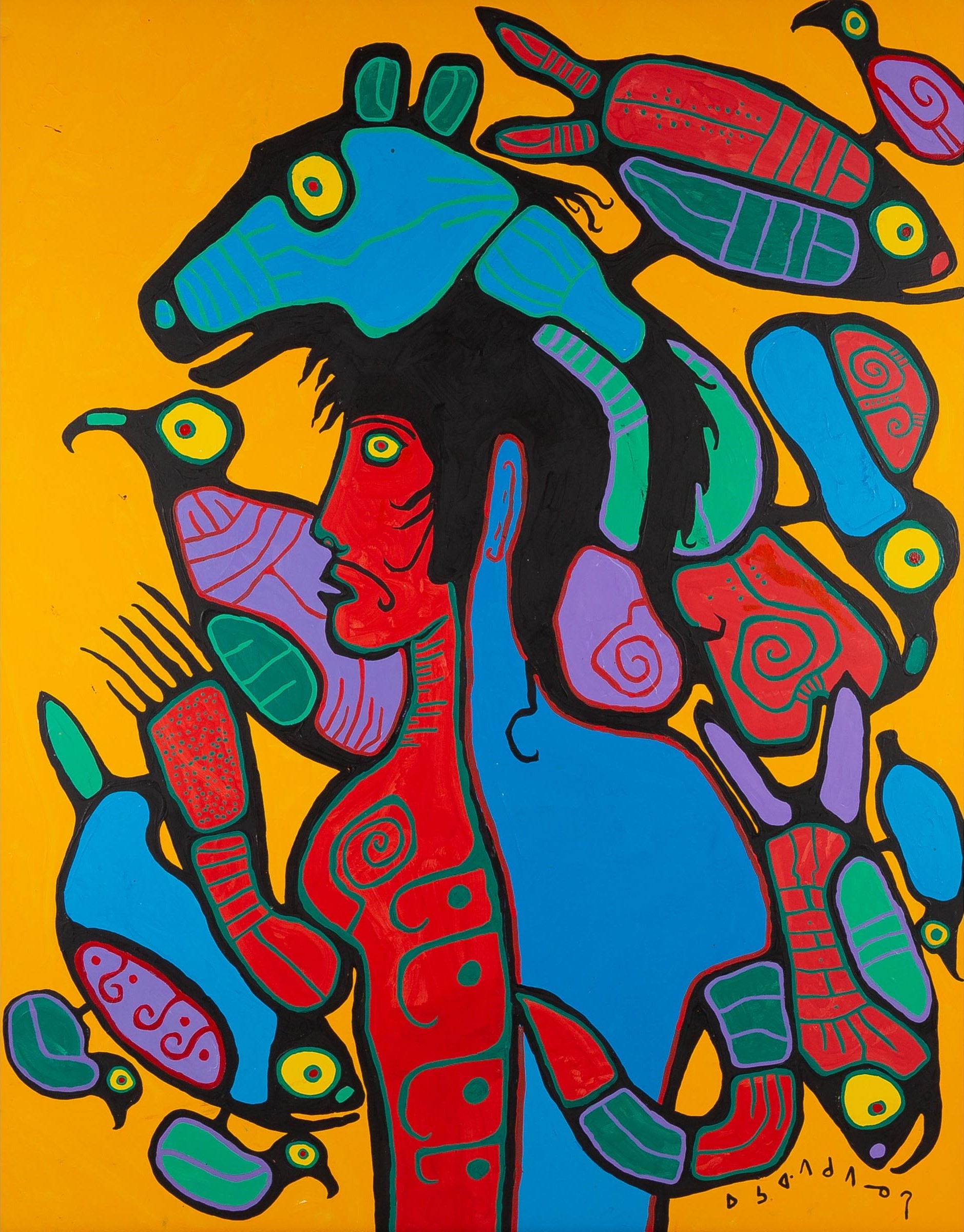 Shaman and Turtle by Norval Morrisseau