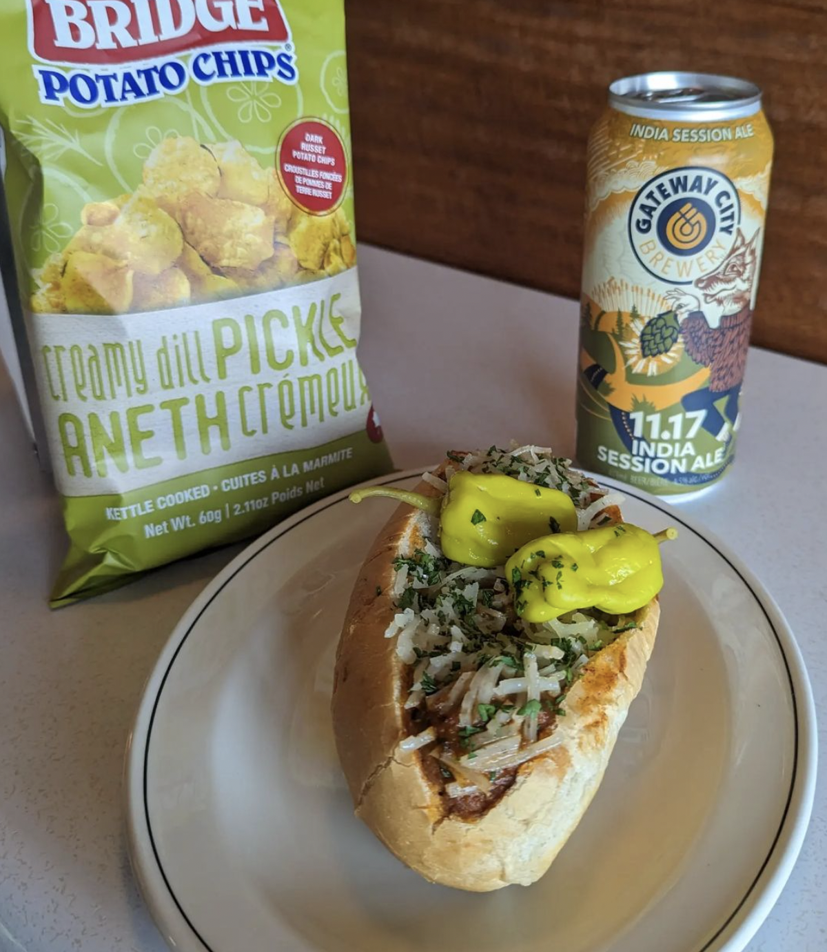 Crossroads Convenience vegan meatball sub topped with peperoncini