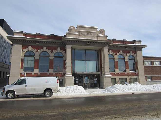 The Brodie Street Library, an attractive vintage stone building in Thunder Bay.