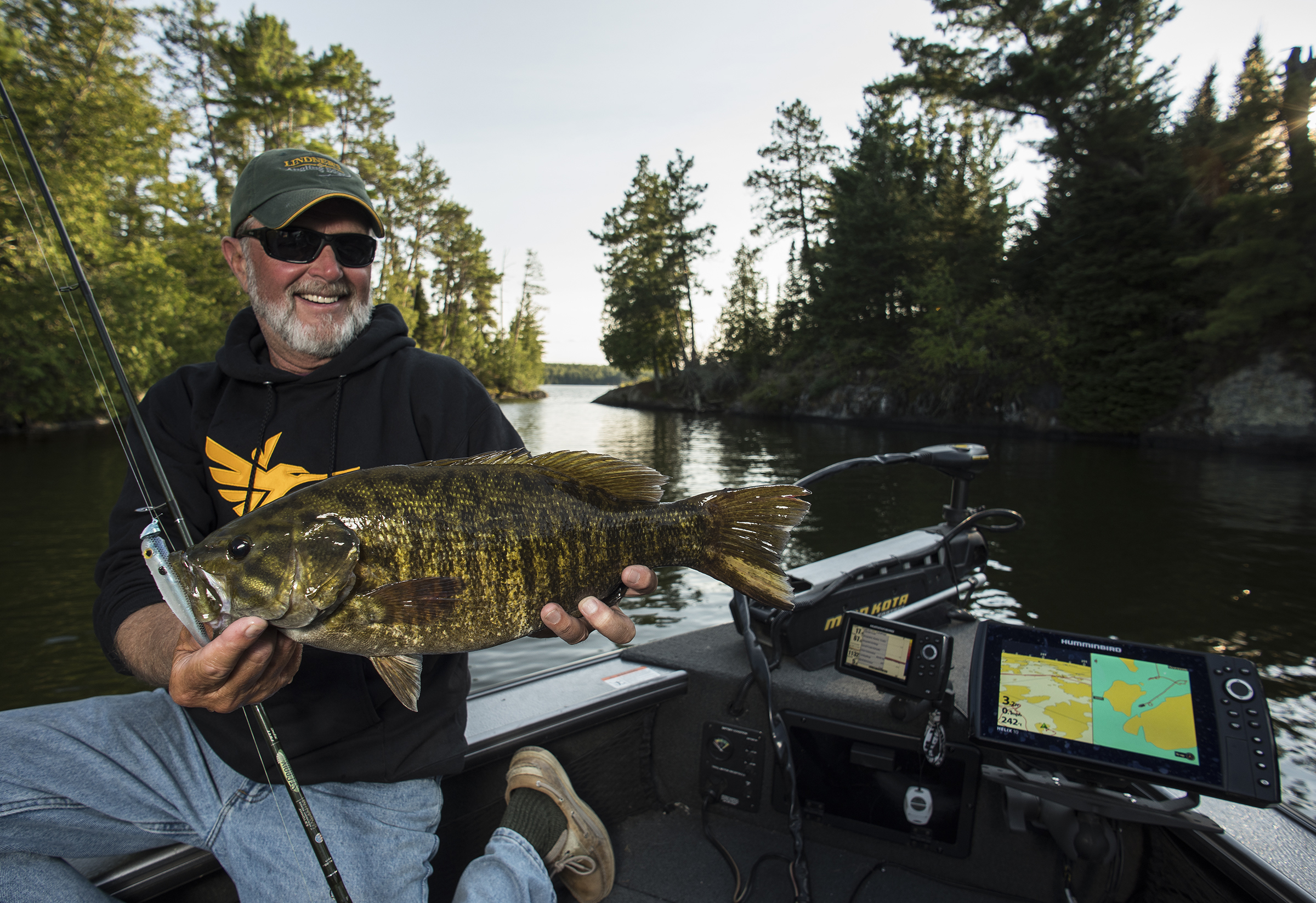 Al Lindner with a Sunset Country smallmouth bass.