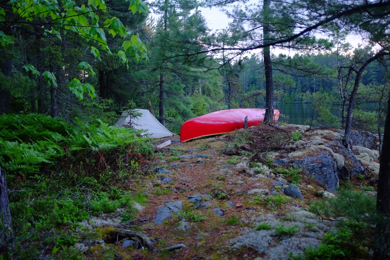 red canoe backcountry camping