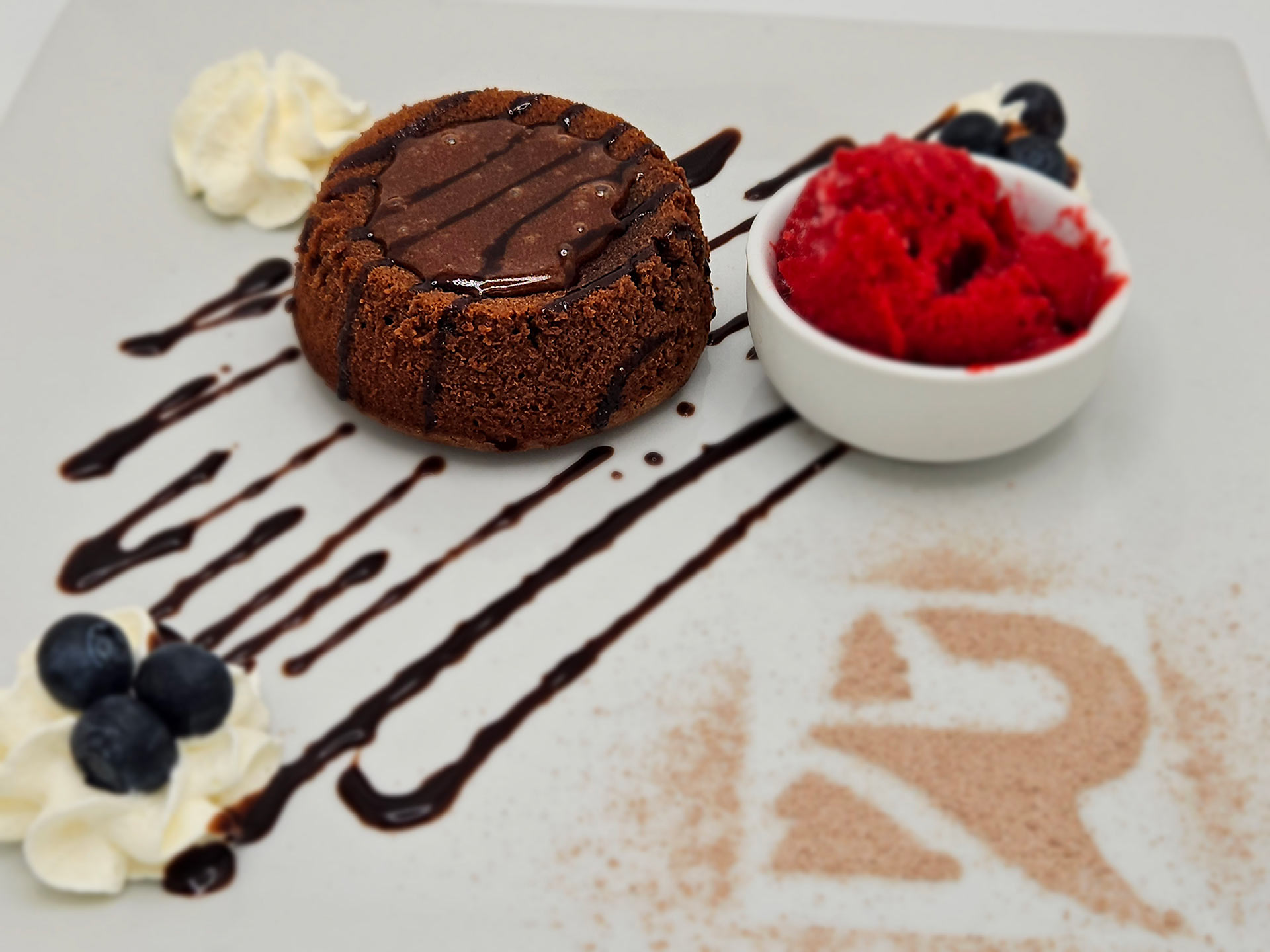 the root lava cake dessert