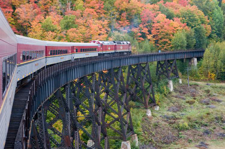 Agawa Canyon Tour Train on trestle