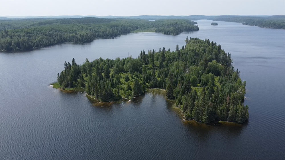 aerial landscape lake