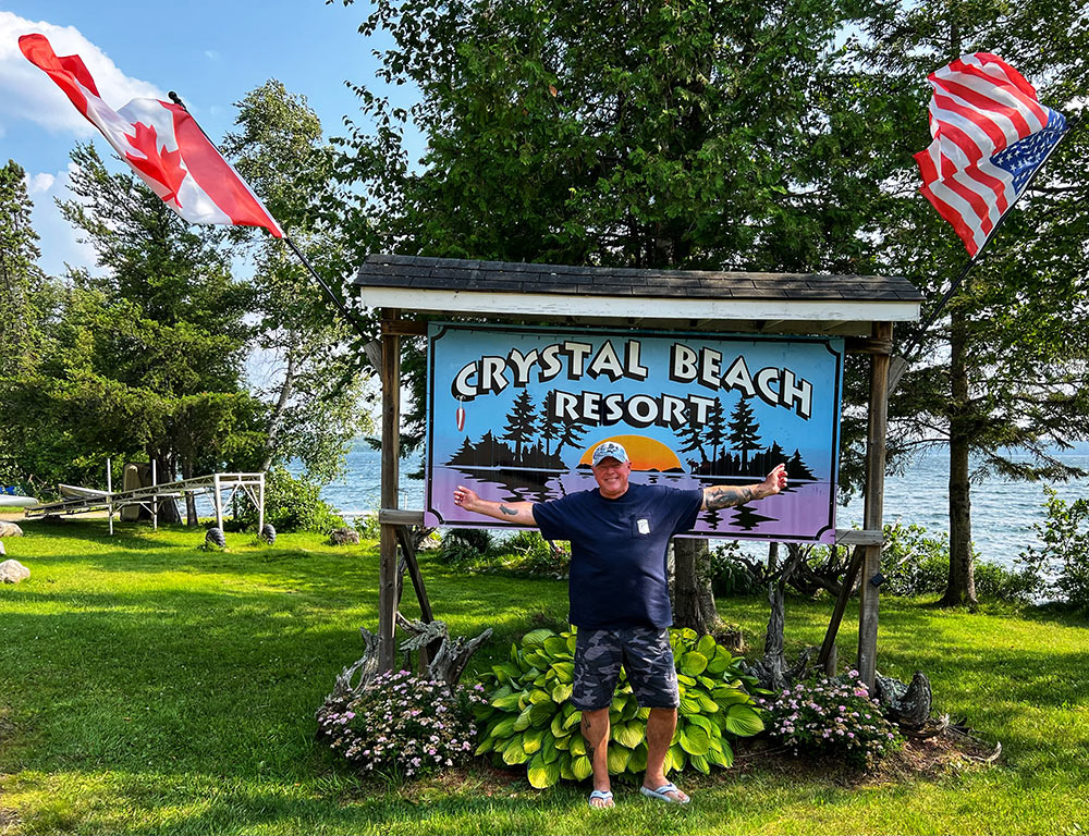 crystal beach resort sign