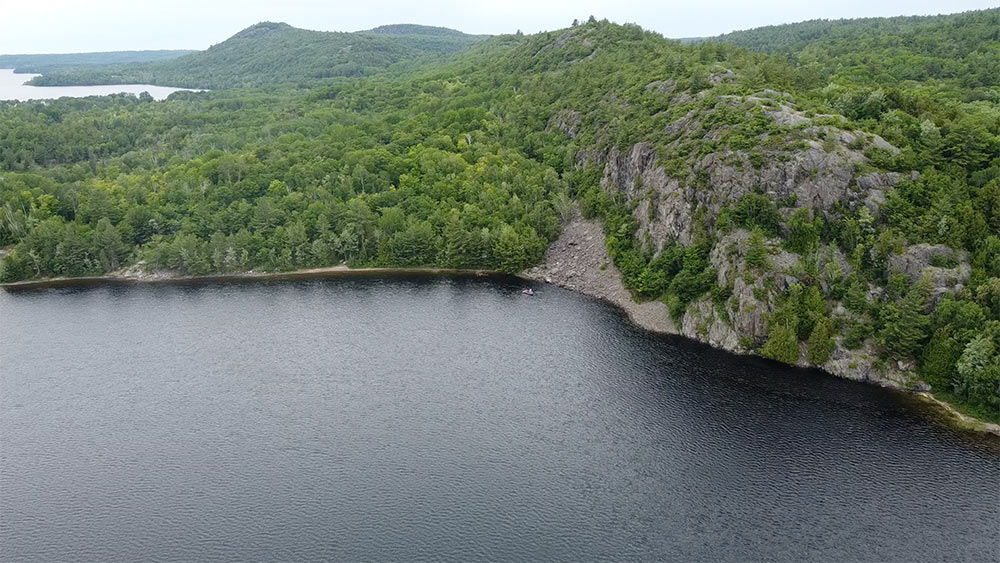 aerial landscape granary lake retreat