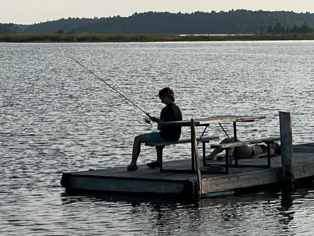 fishing off the dock