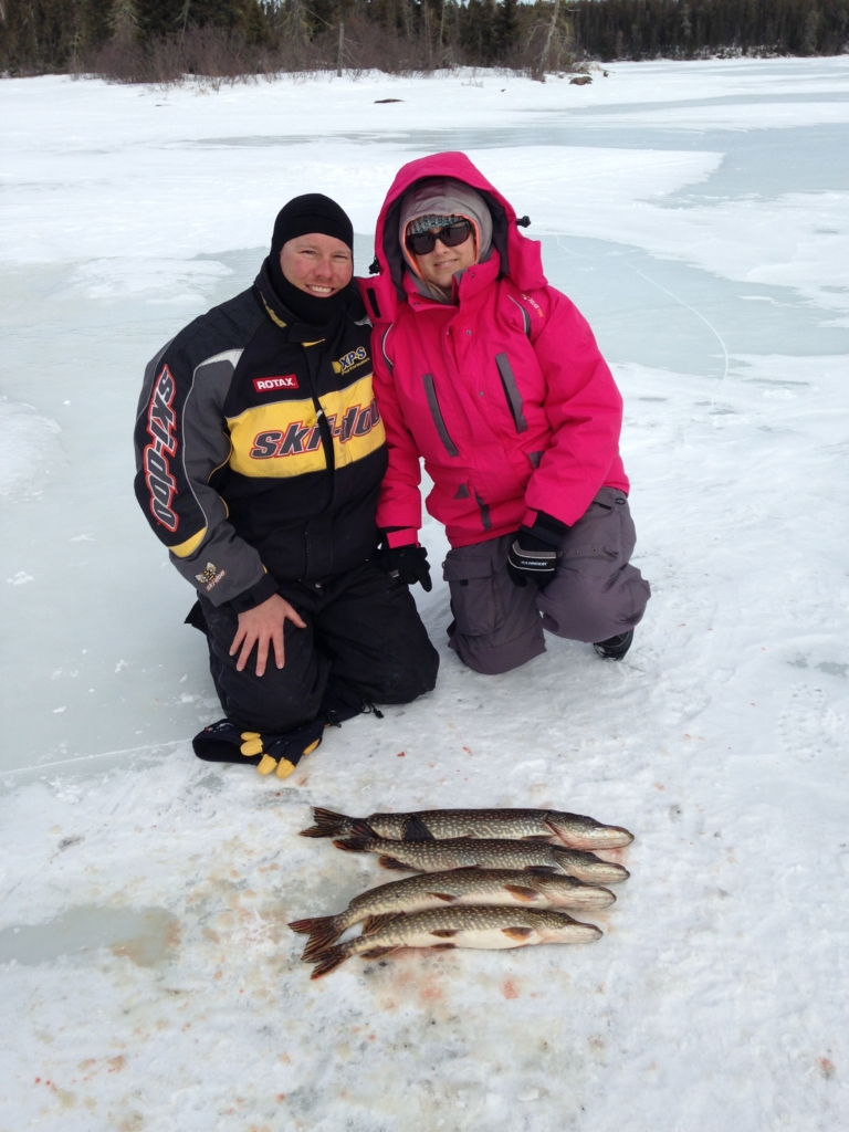 Ice fishing in Northwestern Ontario at Five Lakes Lodge