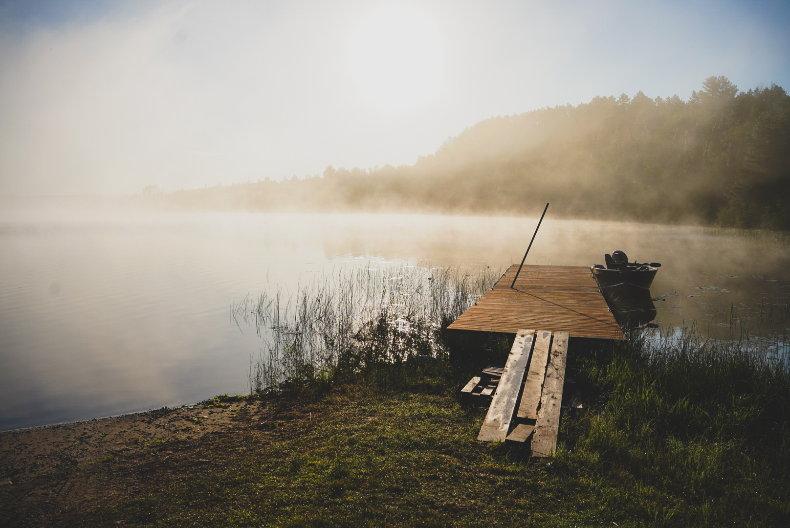 Morning on the dock at Seine River Lodge