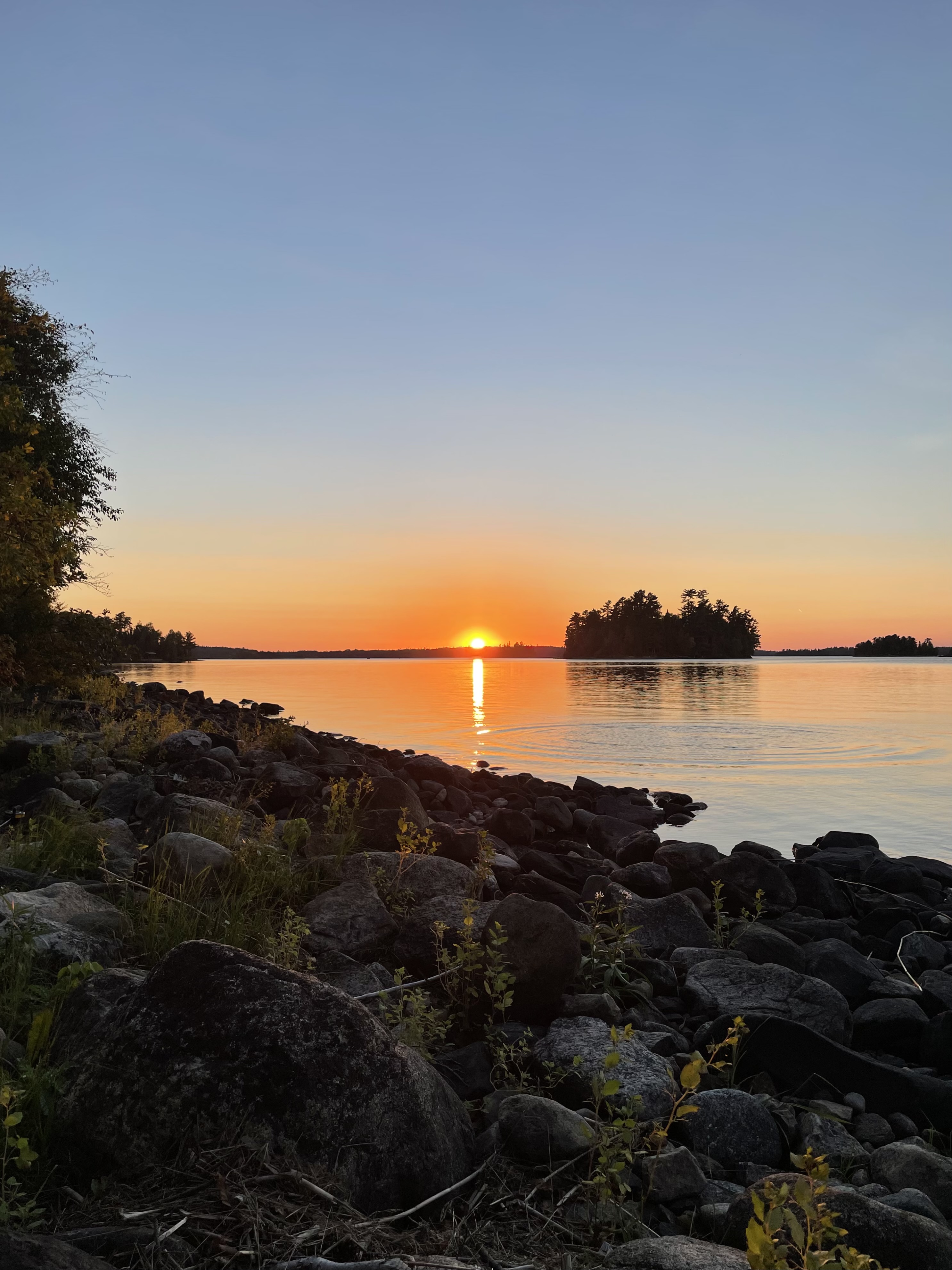 Incredible wilderenss sunset at Sioux narrows, lake of the Woods, Ontario, Canada