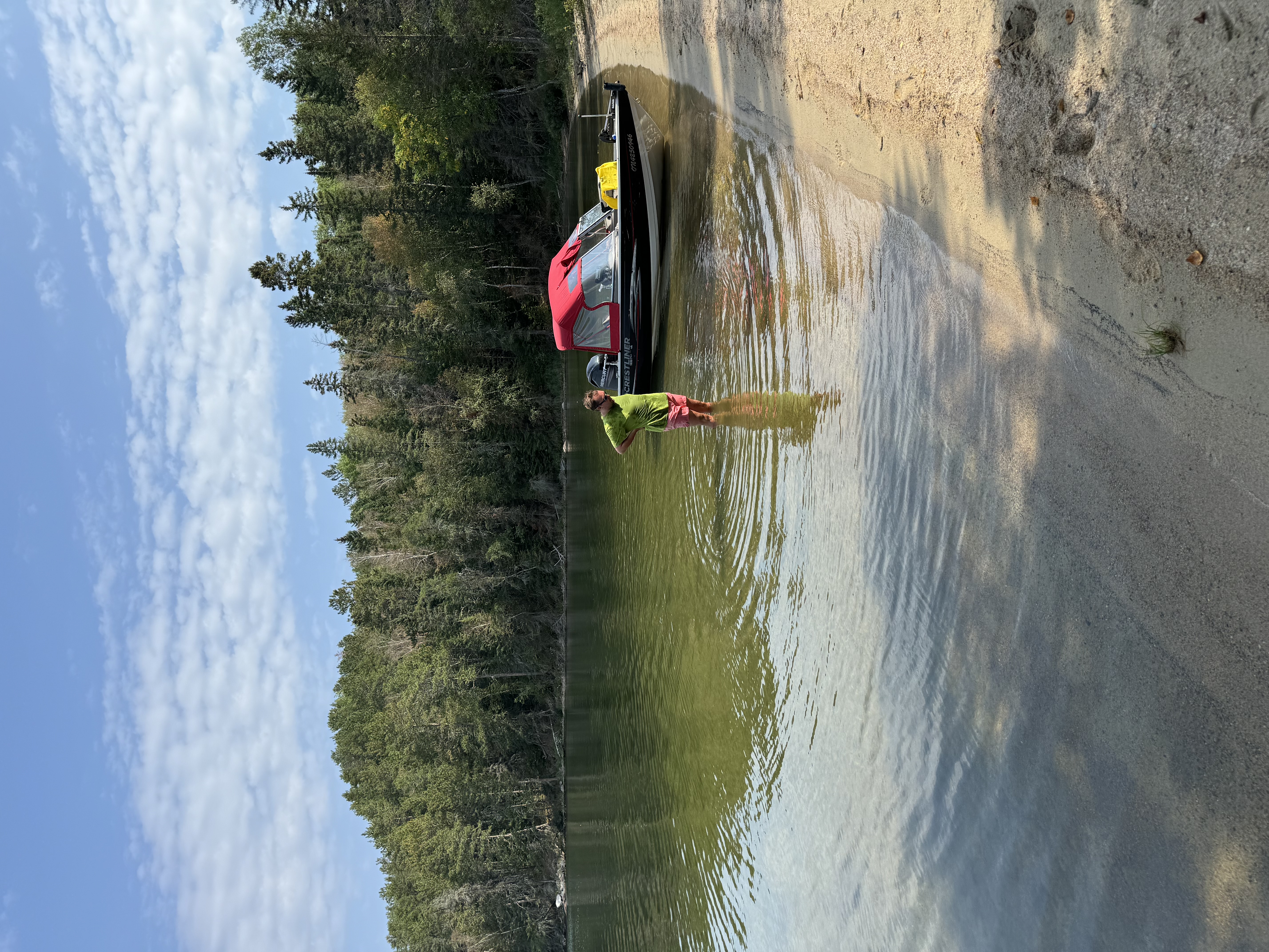 Swimming at a wilderness beach on Whitefish Bay, Lake of the Woods.