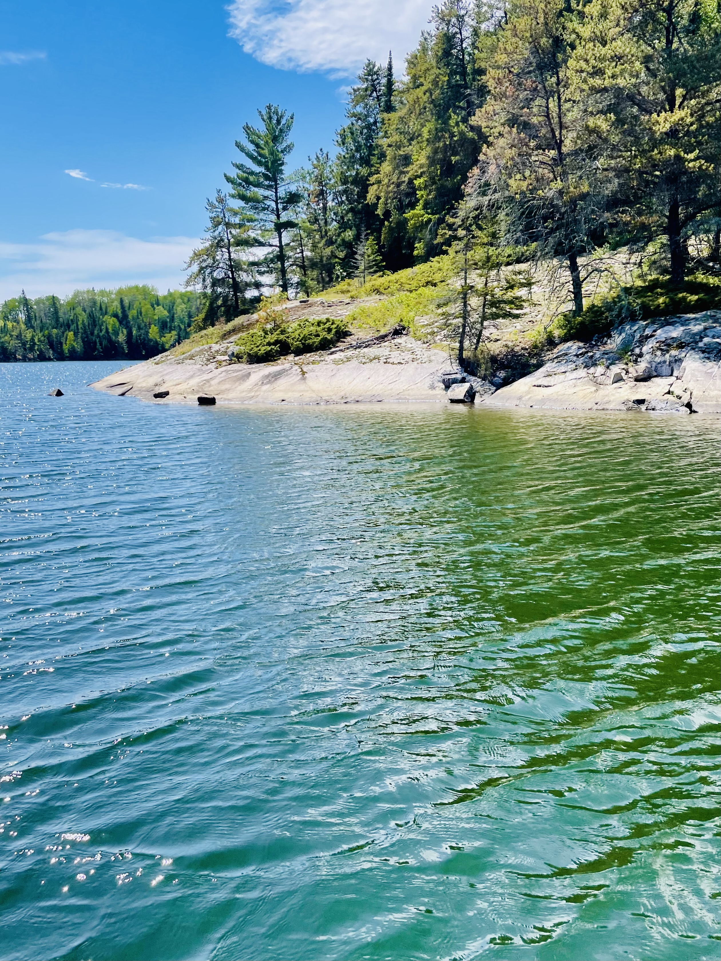 Rocky shoreline on Whitefish Bay, Lake of the Woods