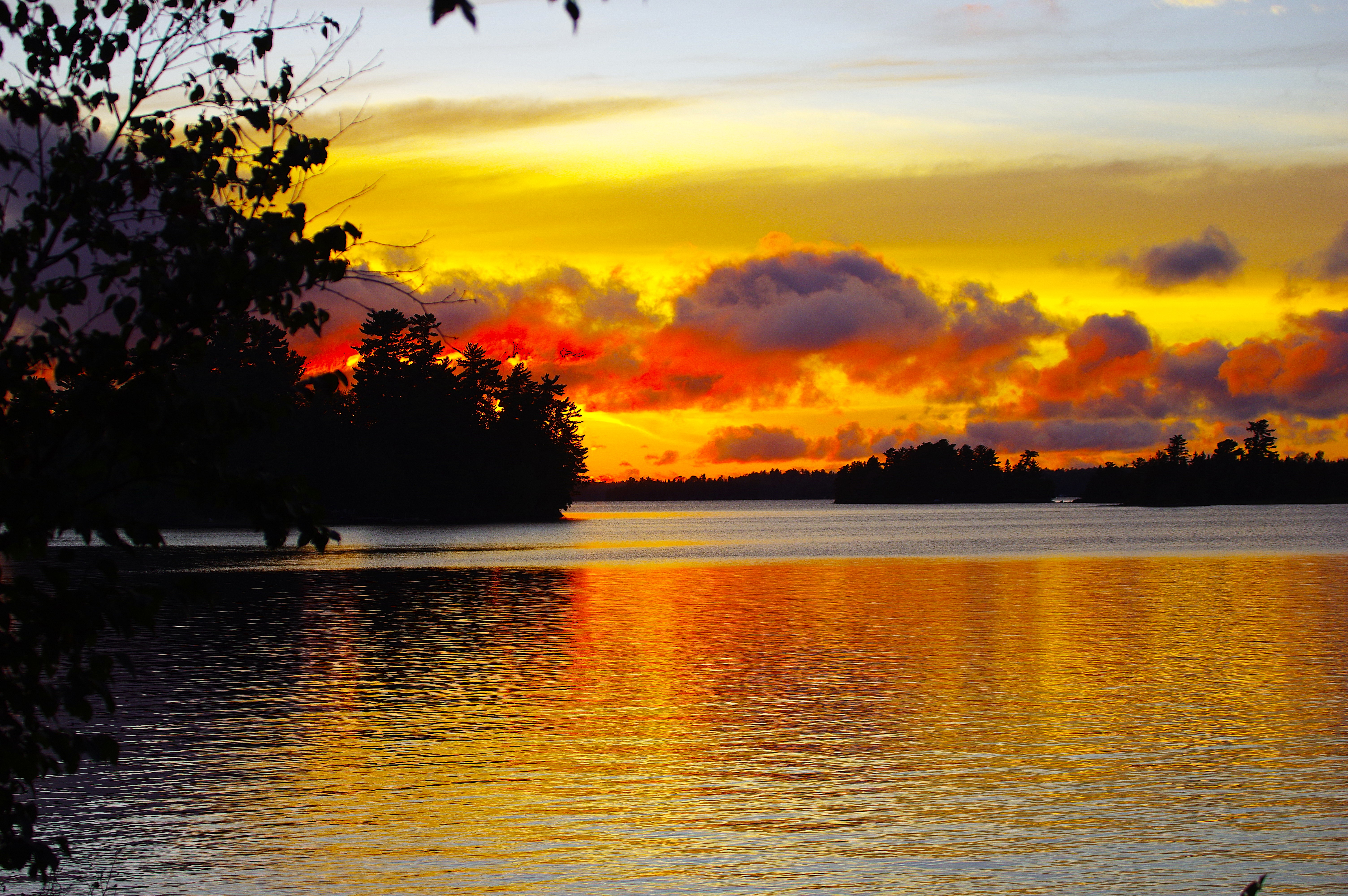 Sunset over Lake of the Woods in Ontario, Canada