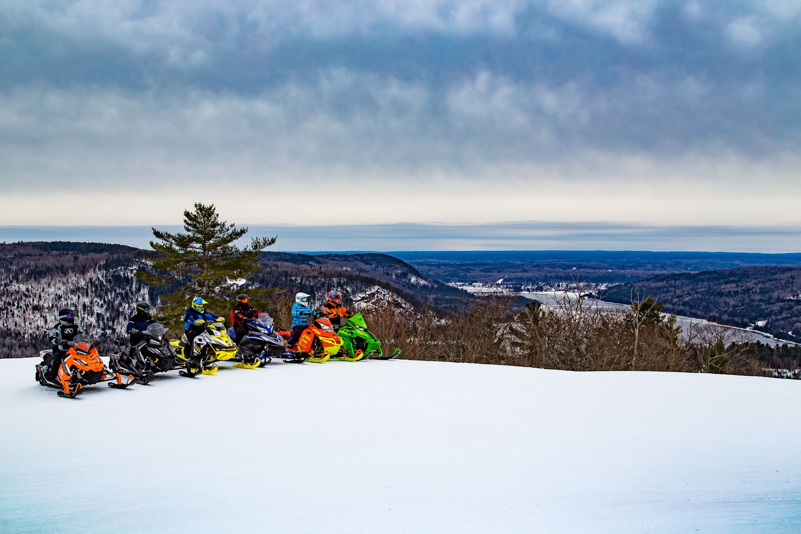 snowmobile on a hill. 