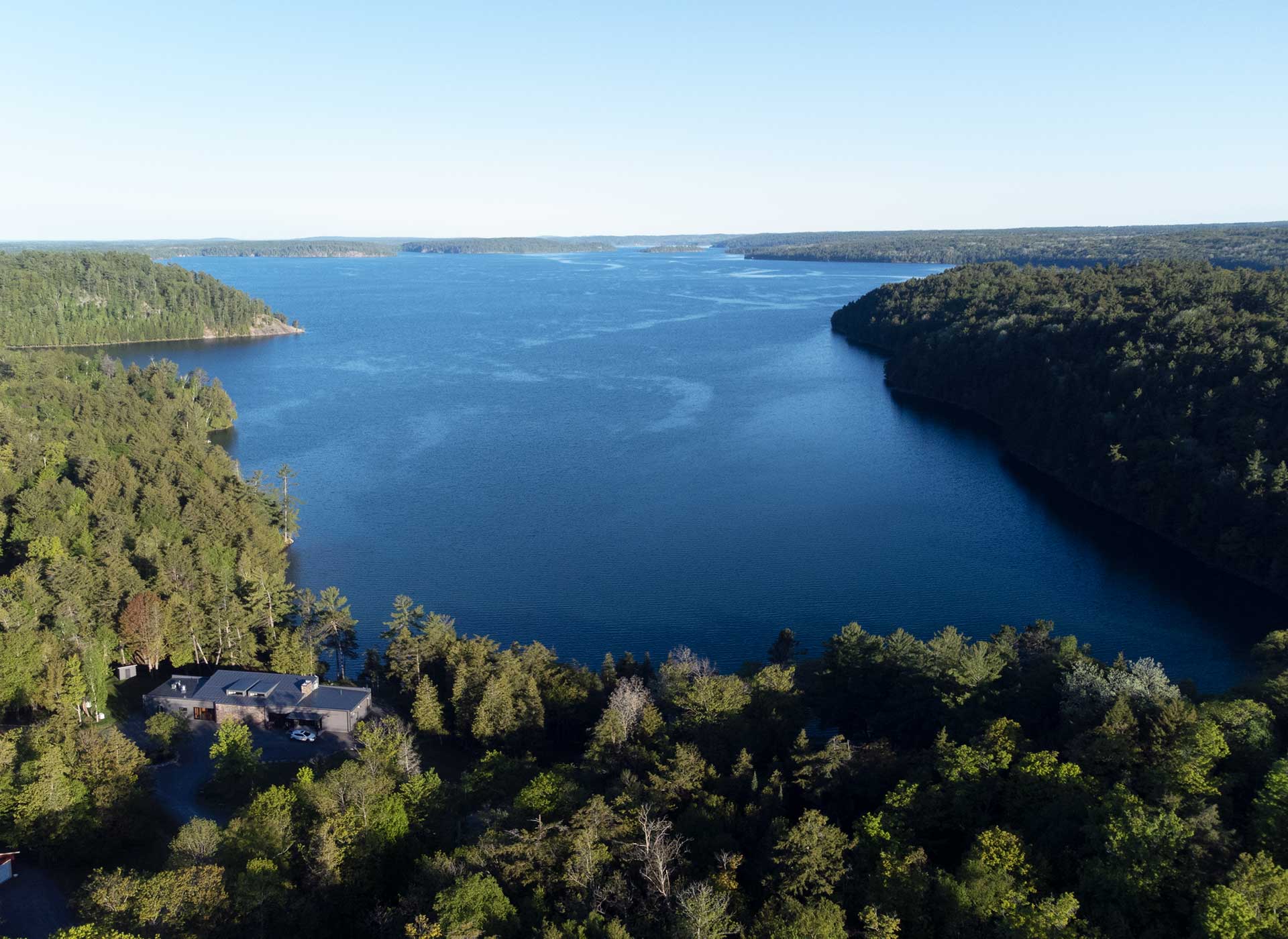 melwel lodge aerial view big basswood lake