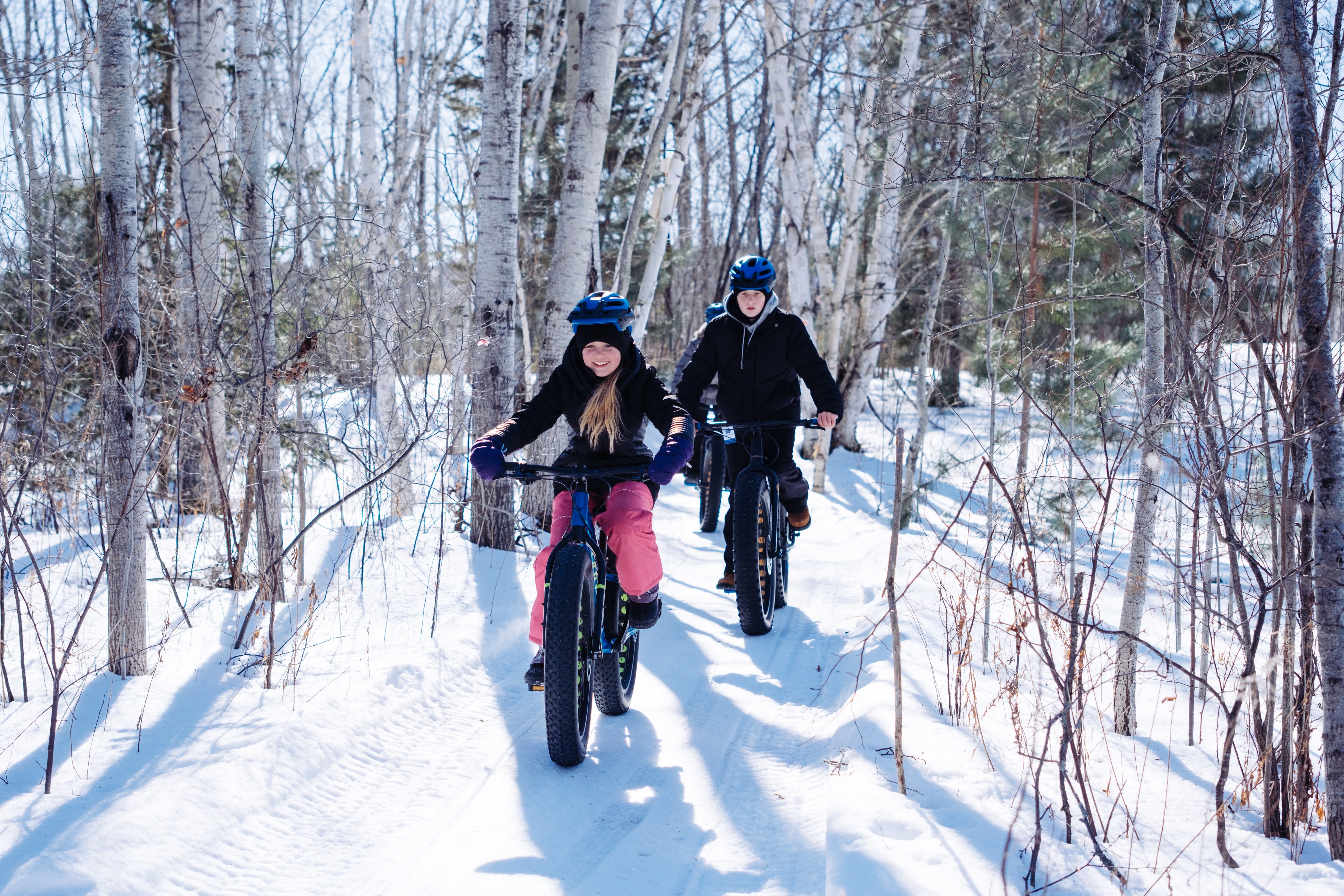 Fat biking in Kivi Park, Sudbury, Ontario