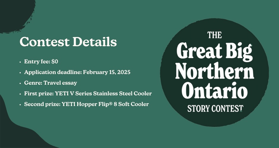 Logo and entry details for the Great Big Northern Ontario Story Contest