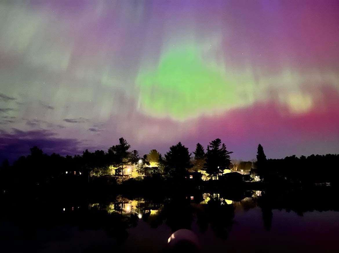 Northern Lights on the French River. Credit Brian Moriarty