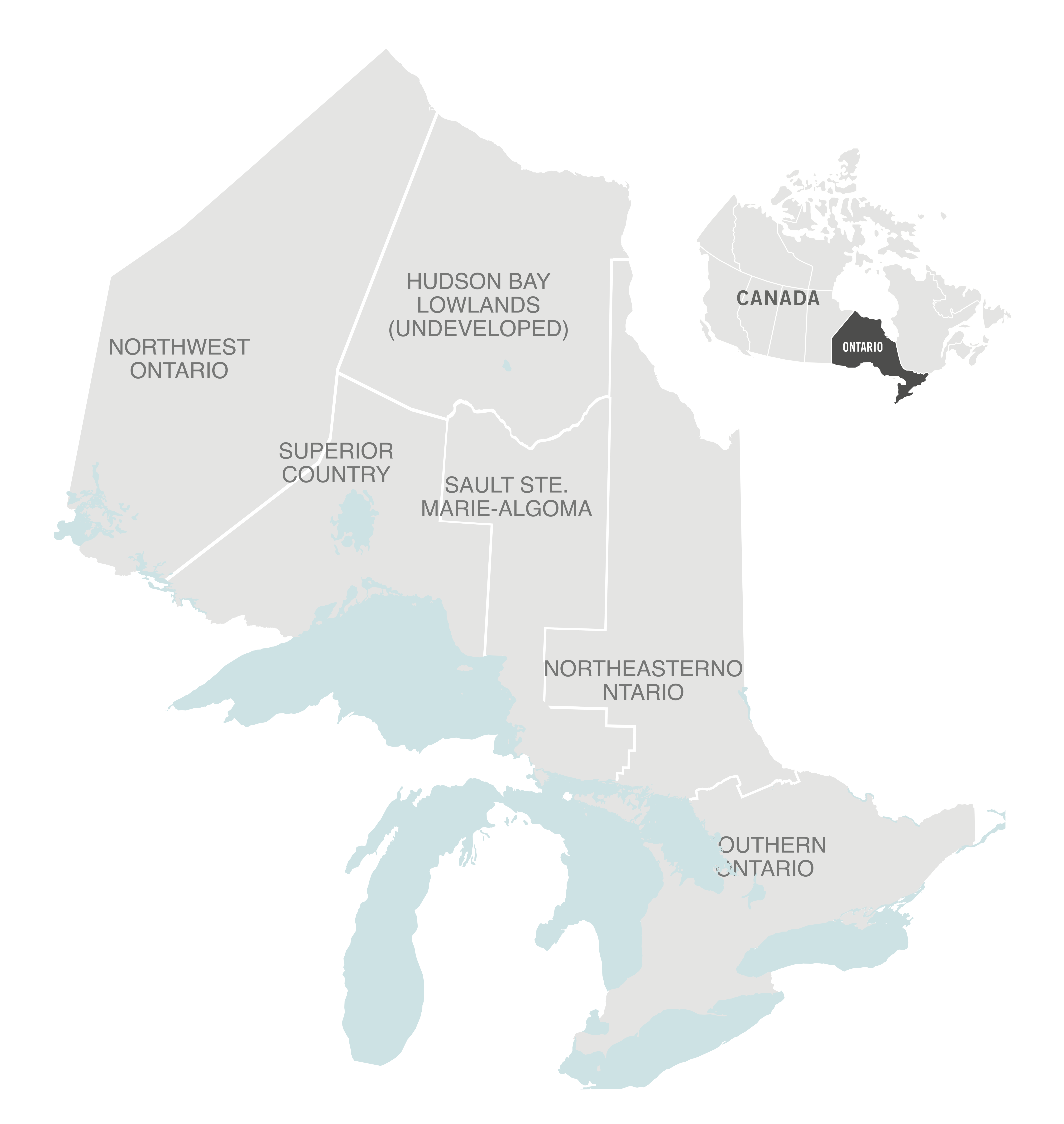 regions of northern ontario map