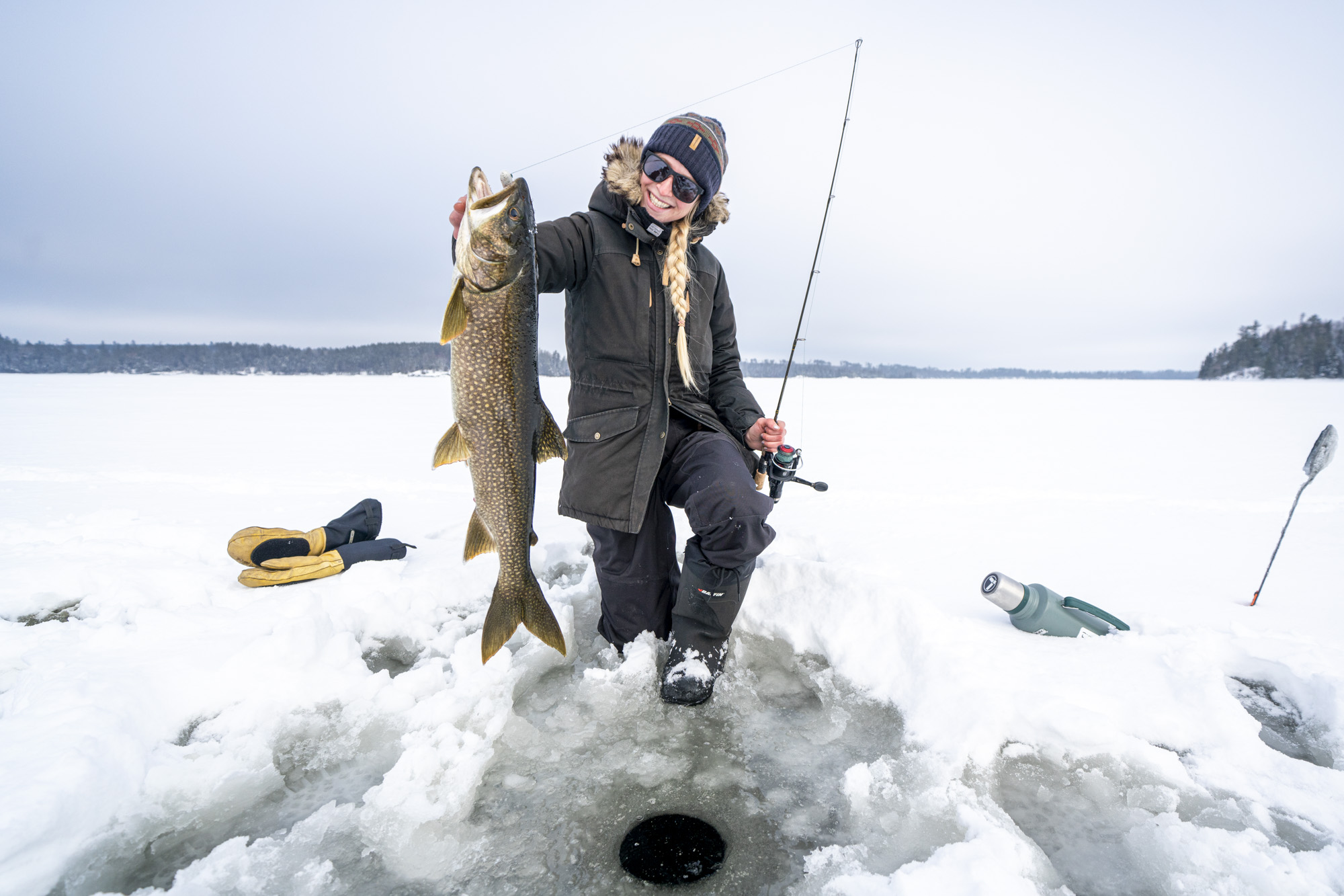 Braving the chill for the thrill of the catch in Quetico. Credit: David Jackson // davidjackson__