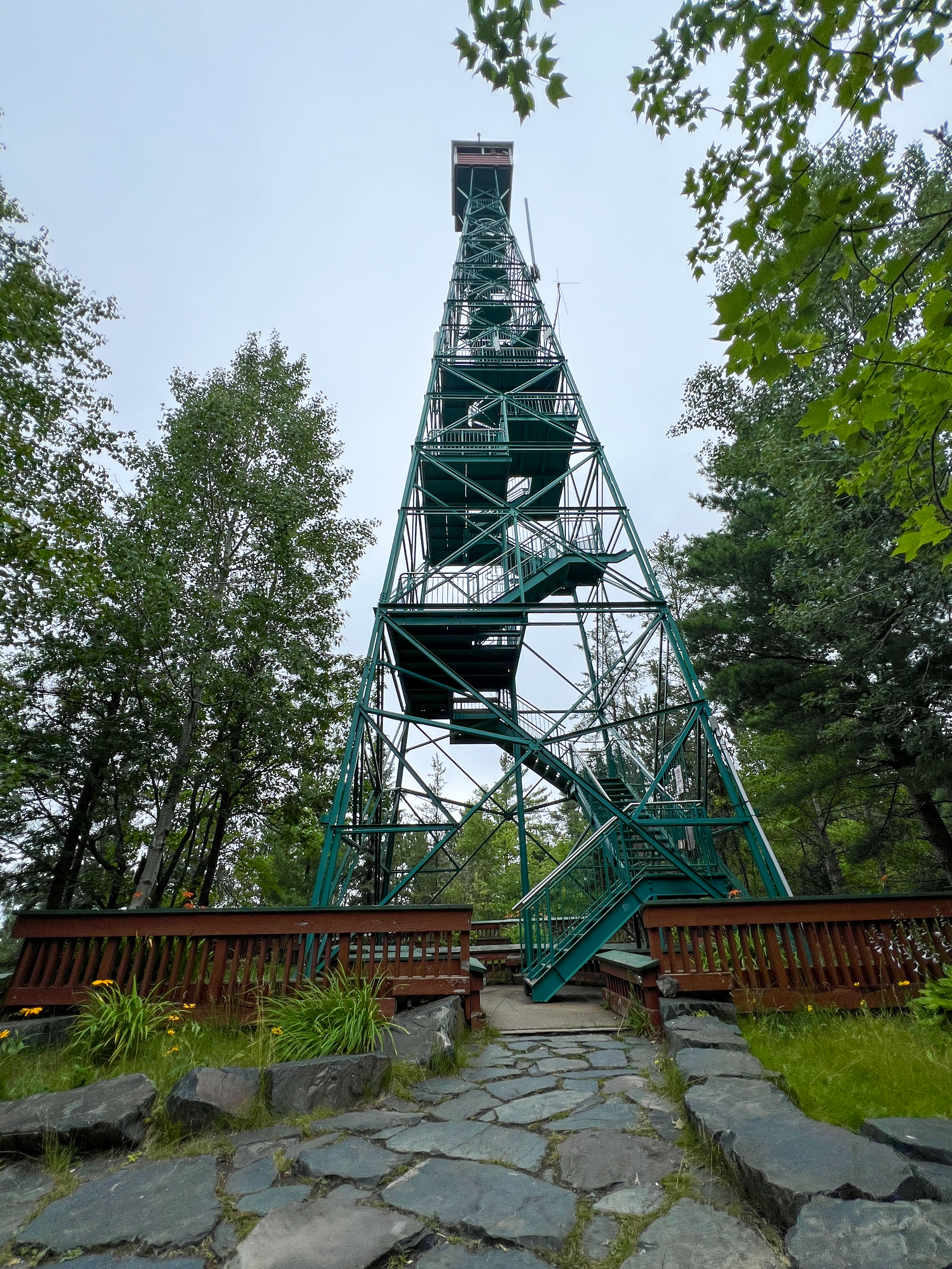 View of Temagami Fire Tower from bottom of tower