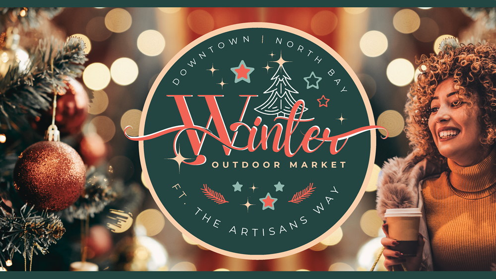 A logo for North Bay Ontario winter market.