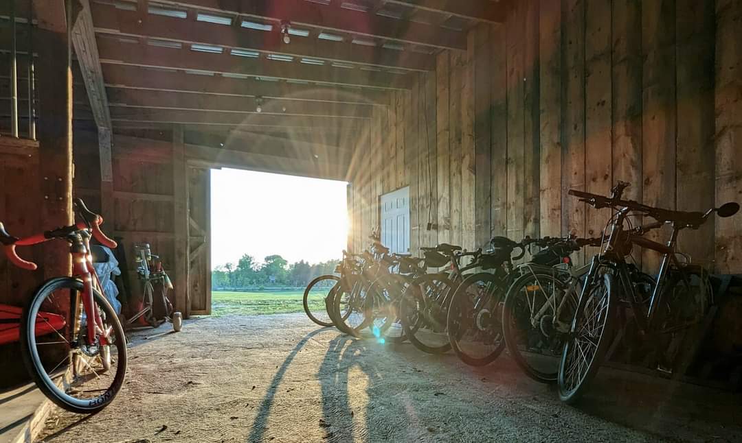 Cyclist-friendly accommodations often boast indoor storage for bicycles, like seen here at Twin Peaks B&B.  Credit: Twin Peaks B&B