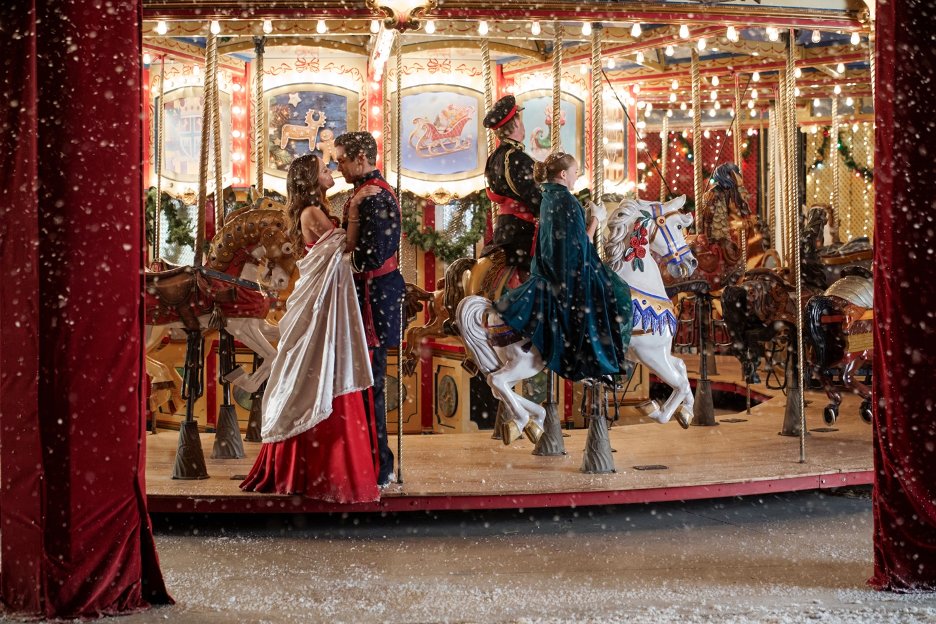 still from the film A Christmas Carousel, filmed in North Bay