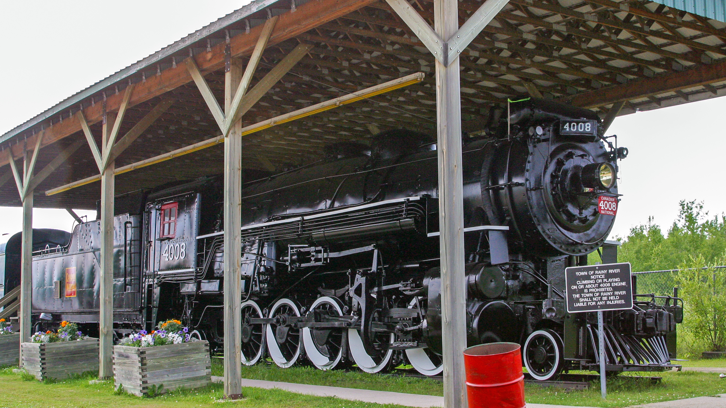 Railroad 4008 Museum Exhibit in Rainy River, Ontario.