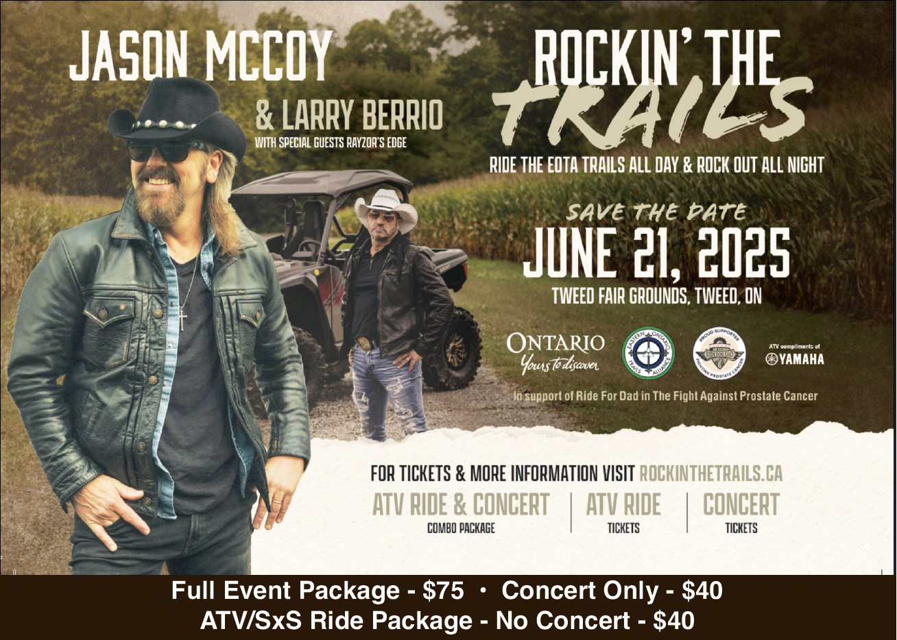 Rockin the Trails event flyer featuring Jason McCoy and Larry Berrio. 