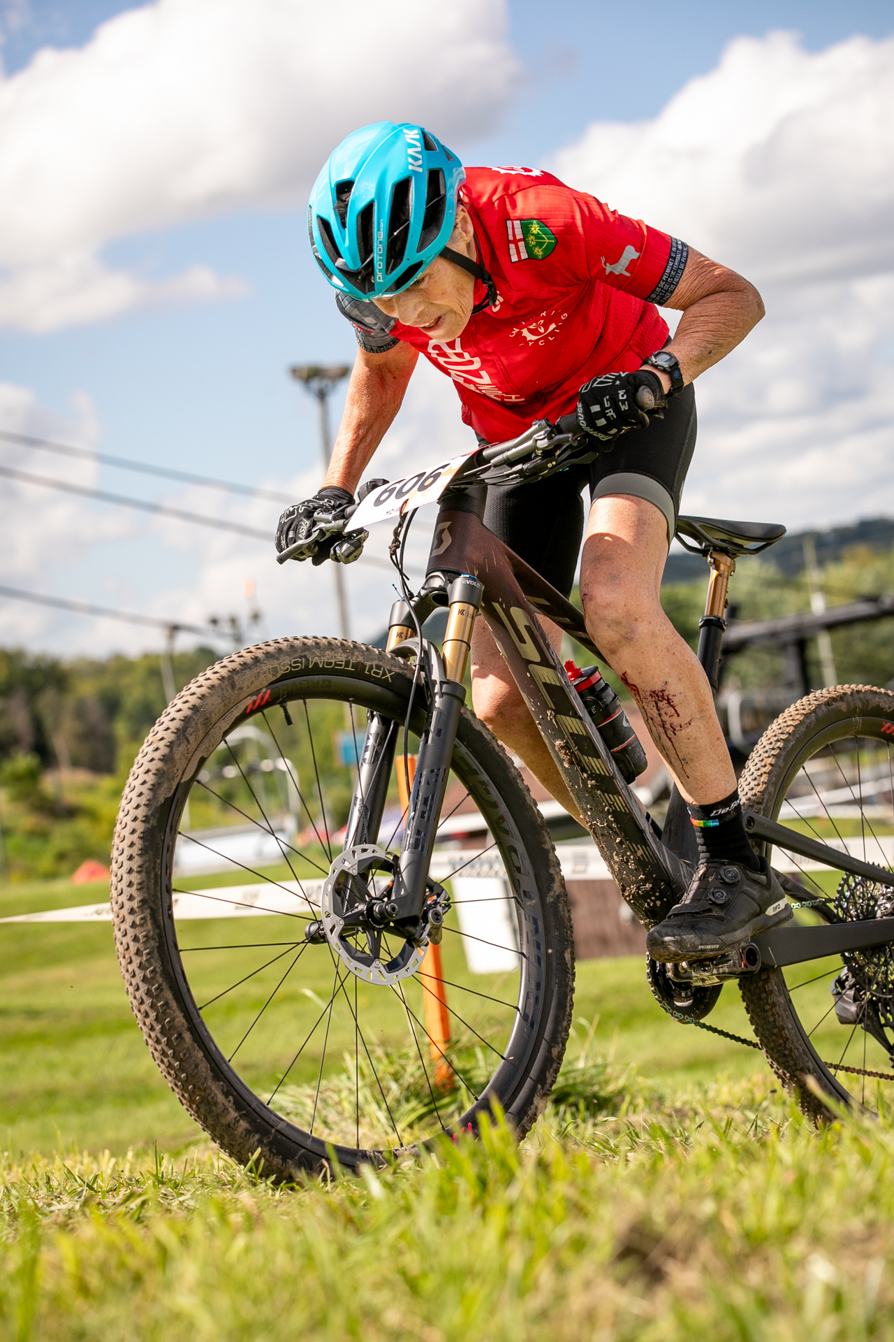 Kim Crompton crushing her way to the finish line.  Credit: Pedal Power Photography