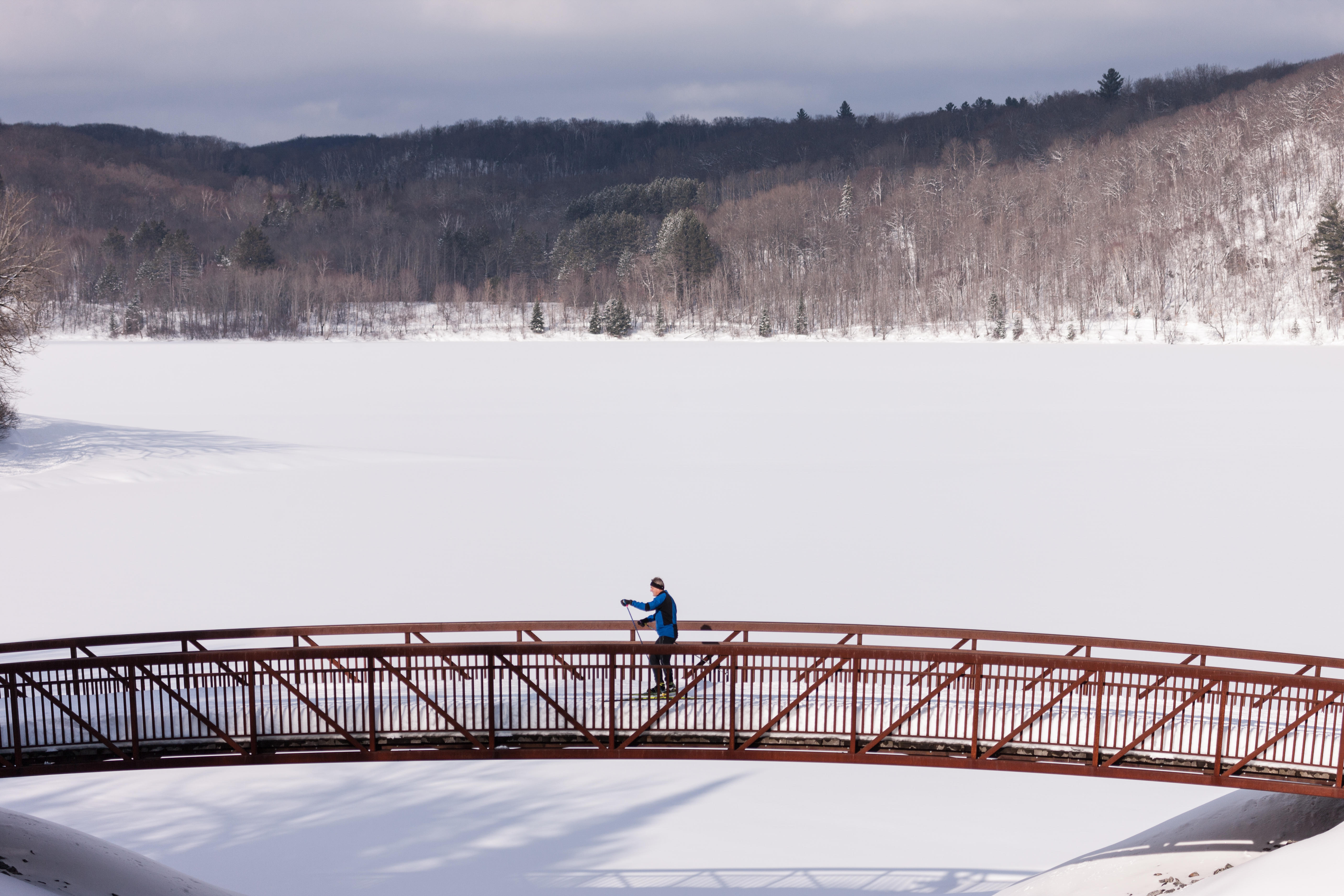 man skiing