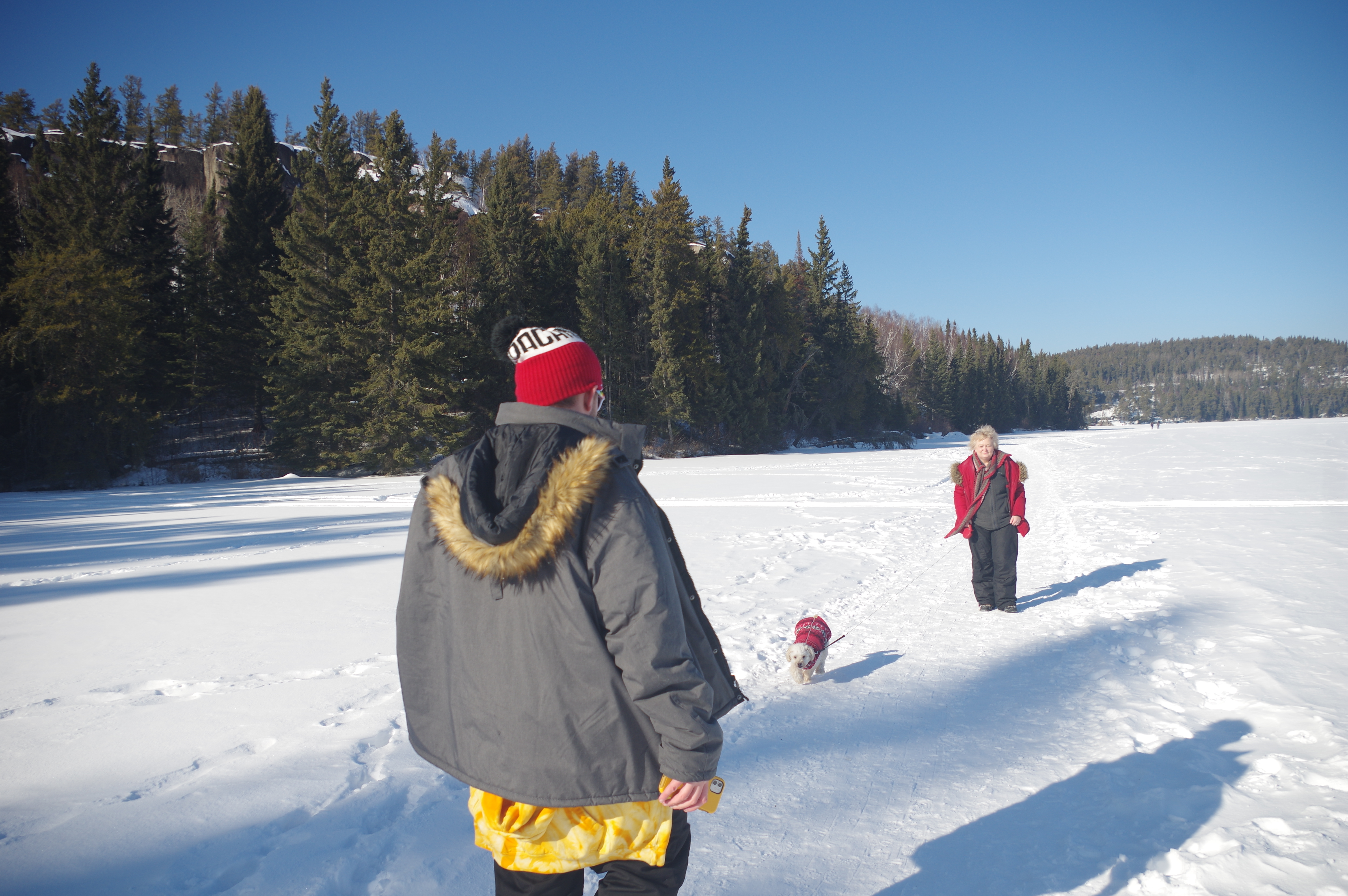 Frozen path on Forgotten Lake that leads to the ice wall.