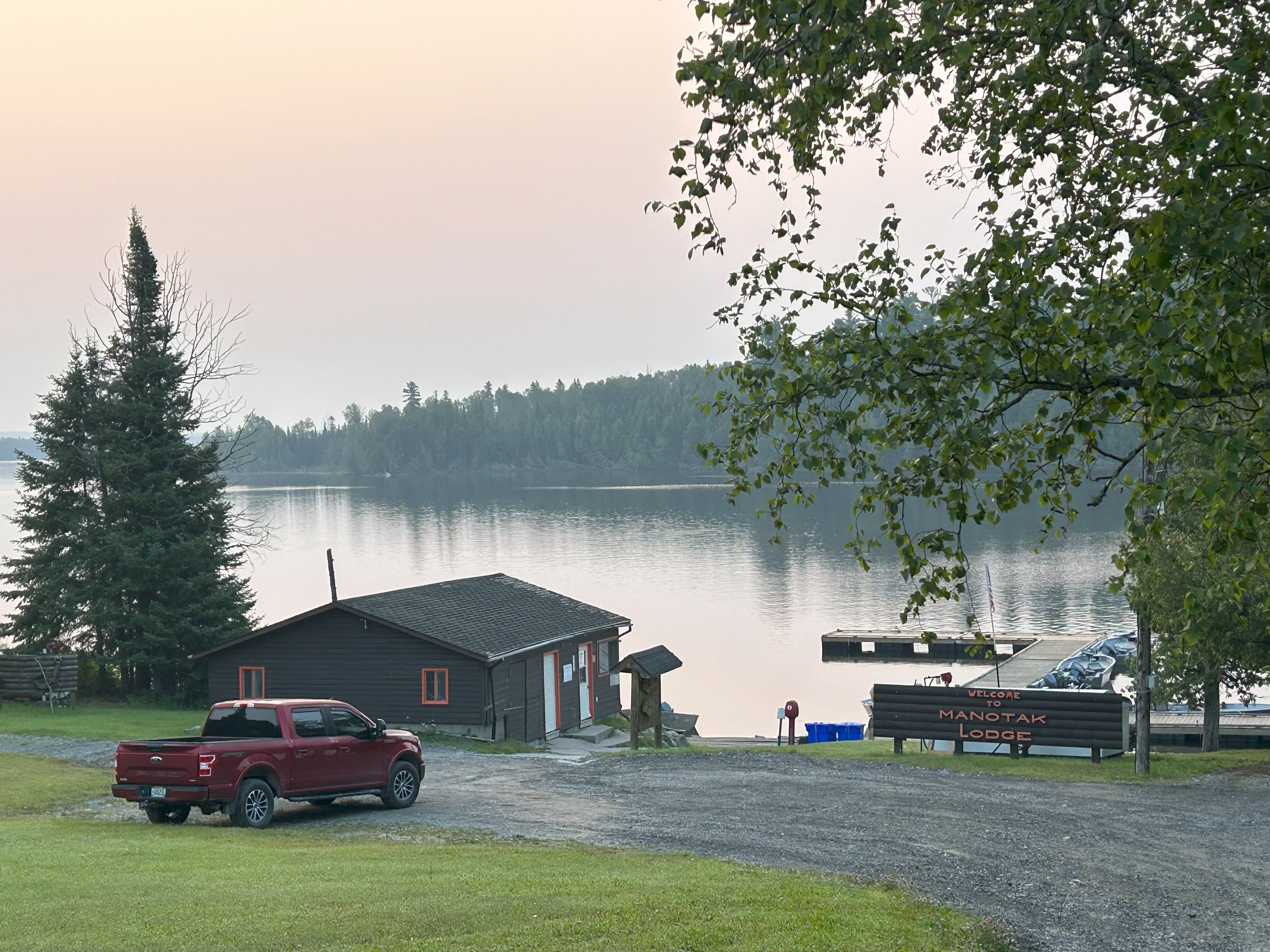 Fishing lodges on Perrault Lake in Ontario,Canada.