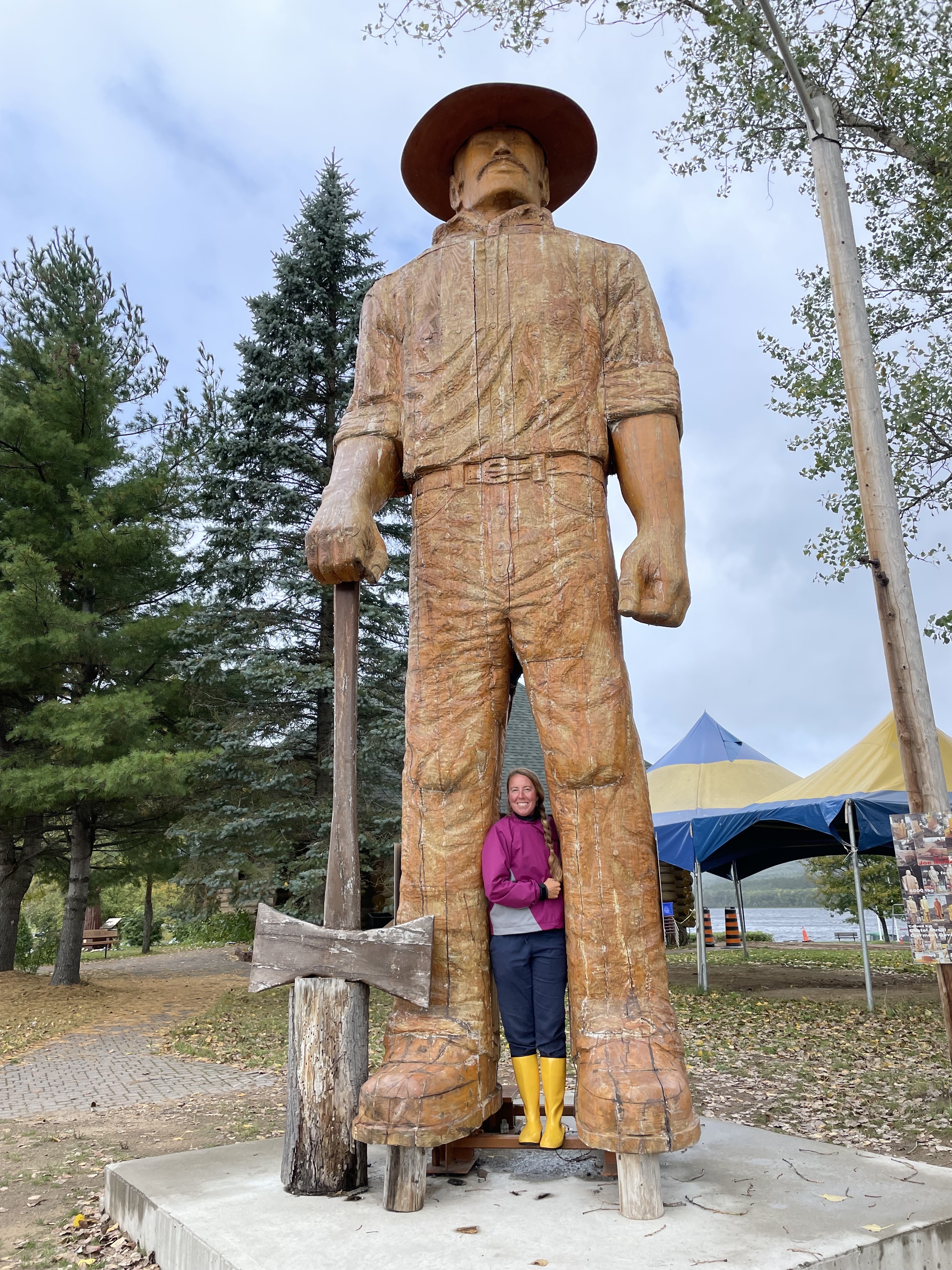 Real-life legend Big Joe Mufferaw is celebrated outside the Mattawa Museum.  Credit: Kaydi Pyette	