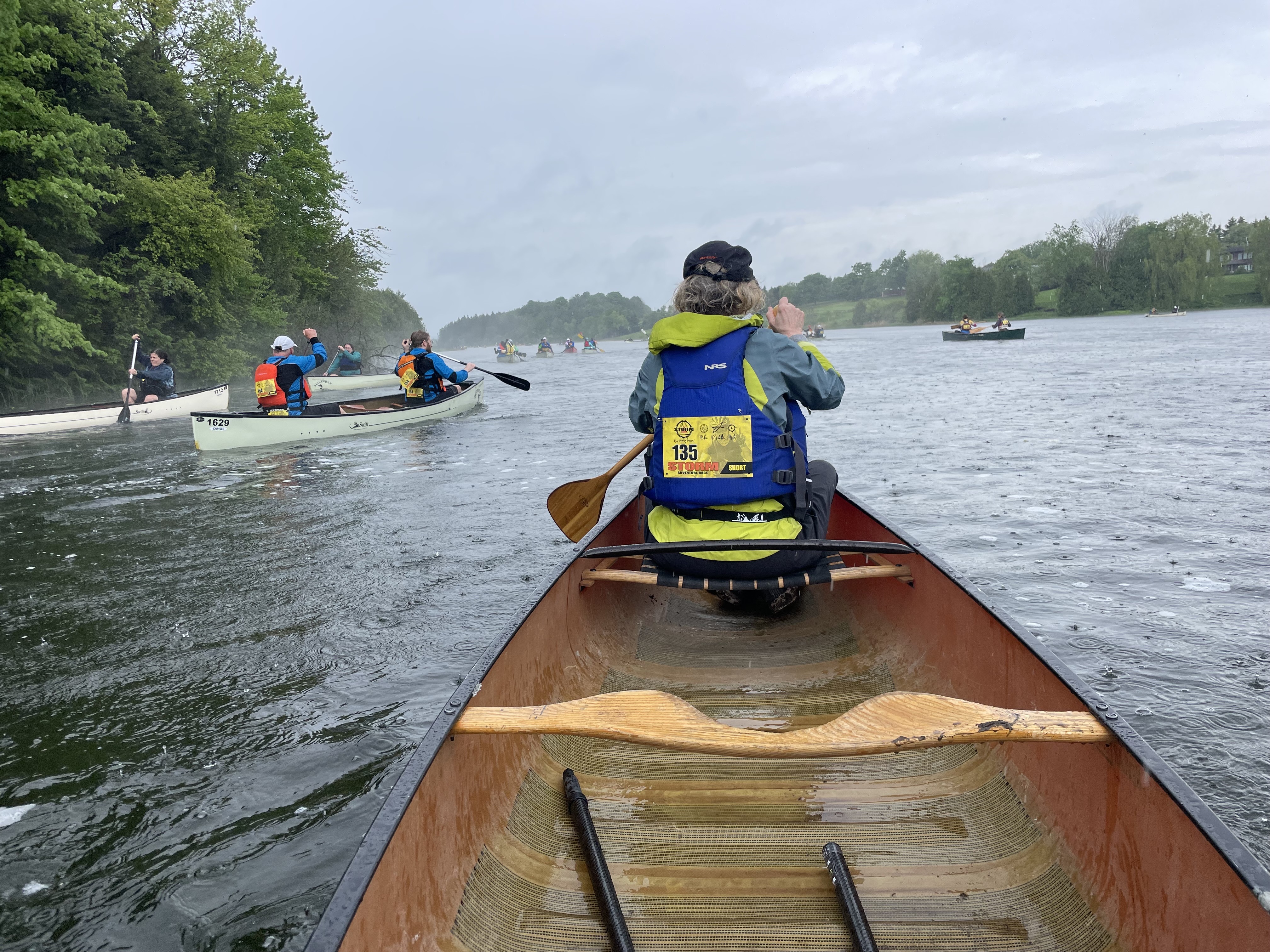 Paddling in an adventure race