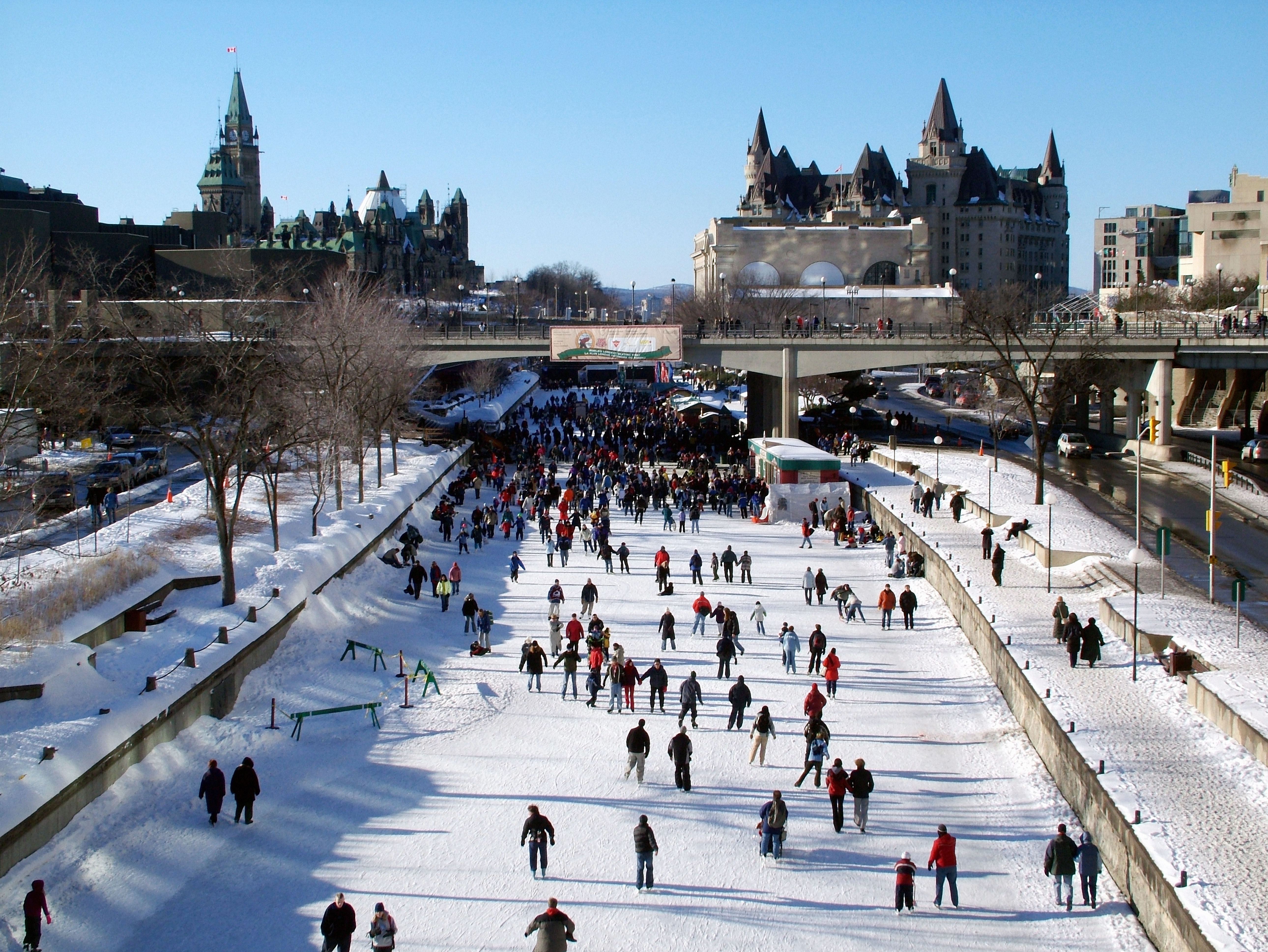 Staking on the Rideau Canal during Winterlude.  Credit: Alamy.com