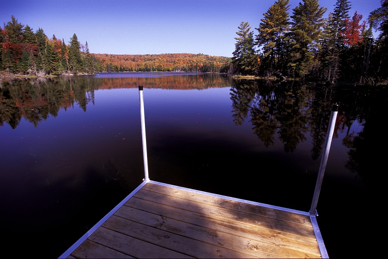 View from the dock at Algonquin Eco-Lodge.