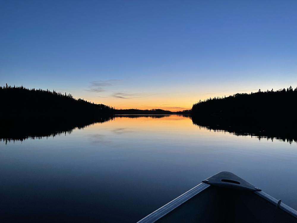 The view of the water at Seagrave Lake Outpost.