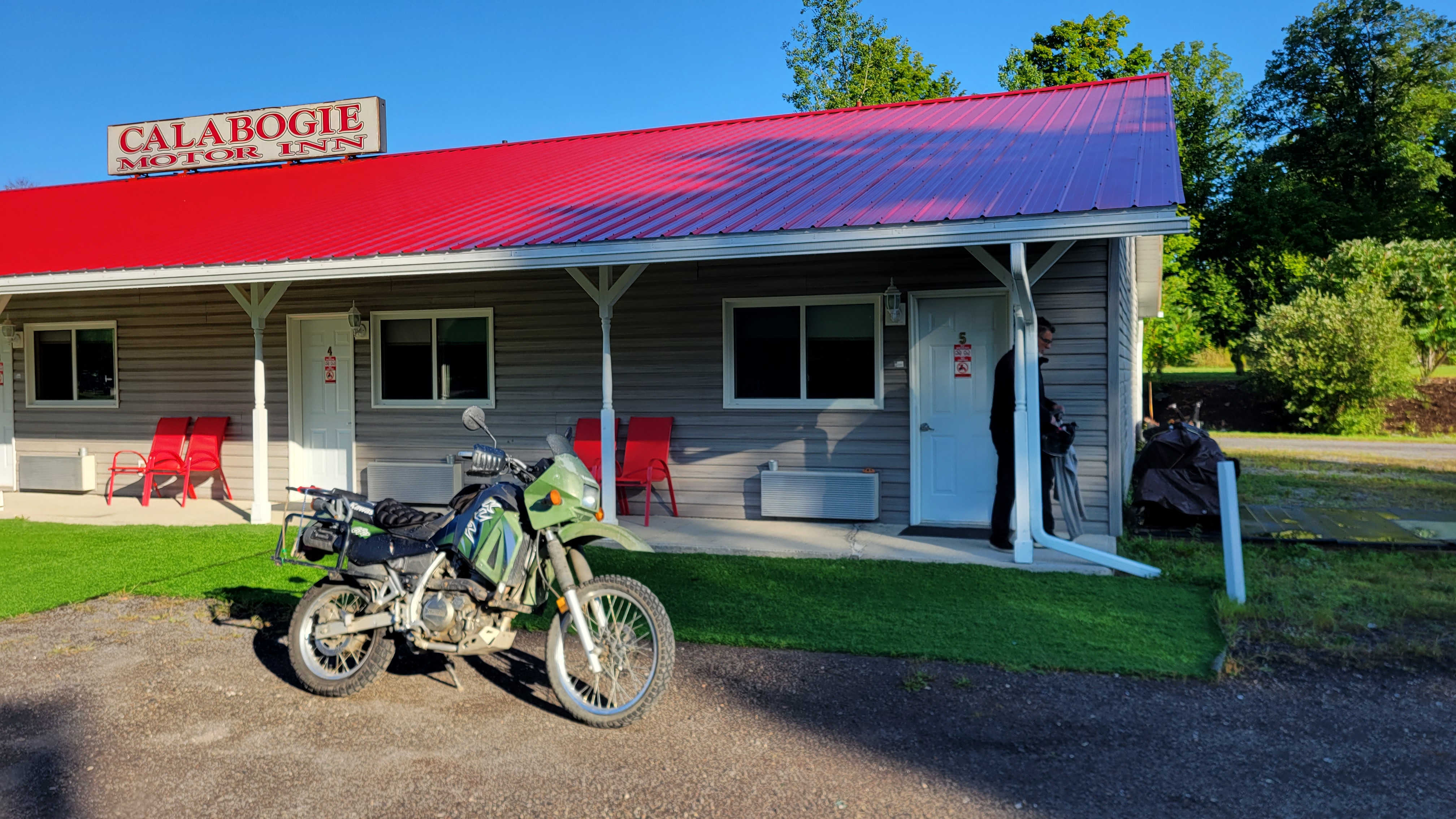 Calibogie Motel with a red roof in Ontario, Canada.